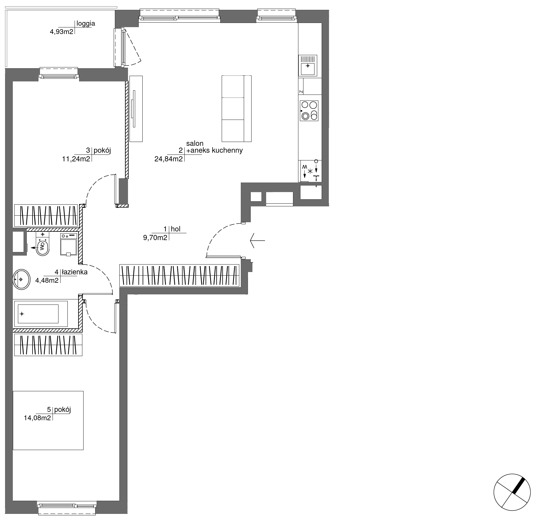 Plan 3 pok. 64m²