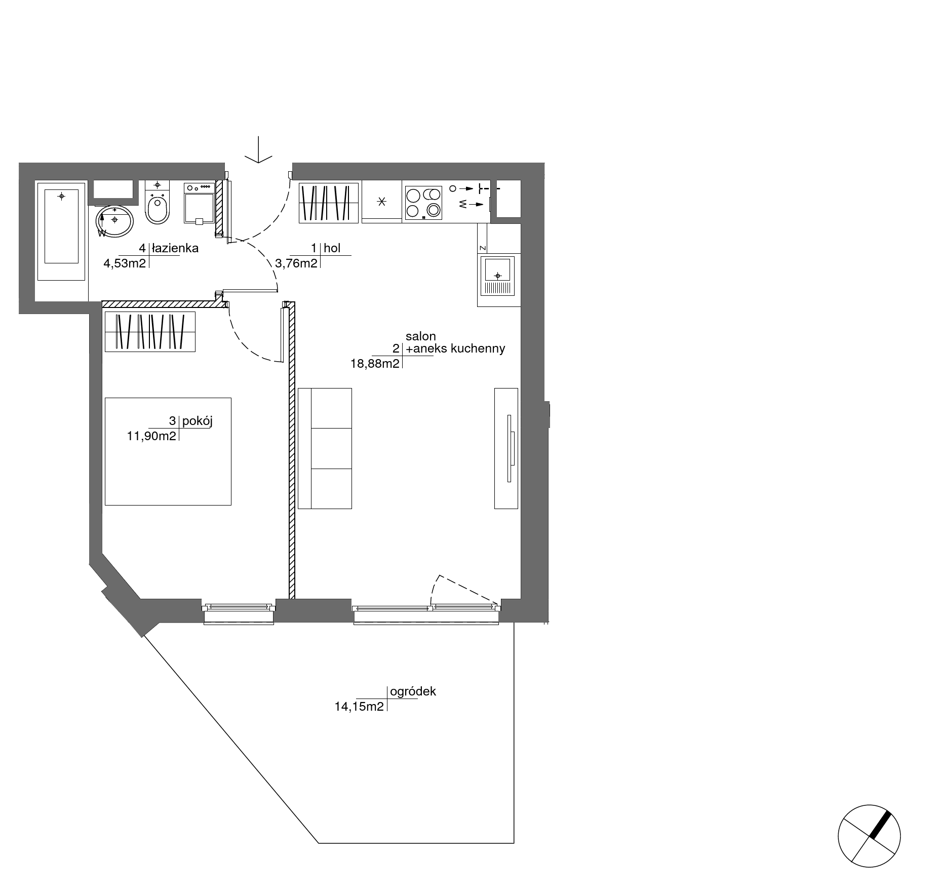 Plan 2 pok. 39m²
