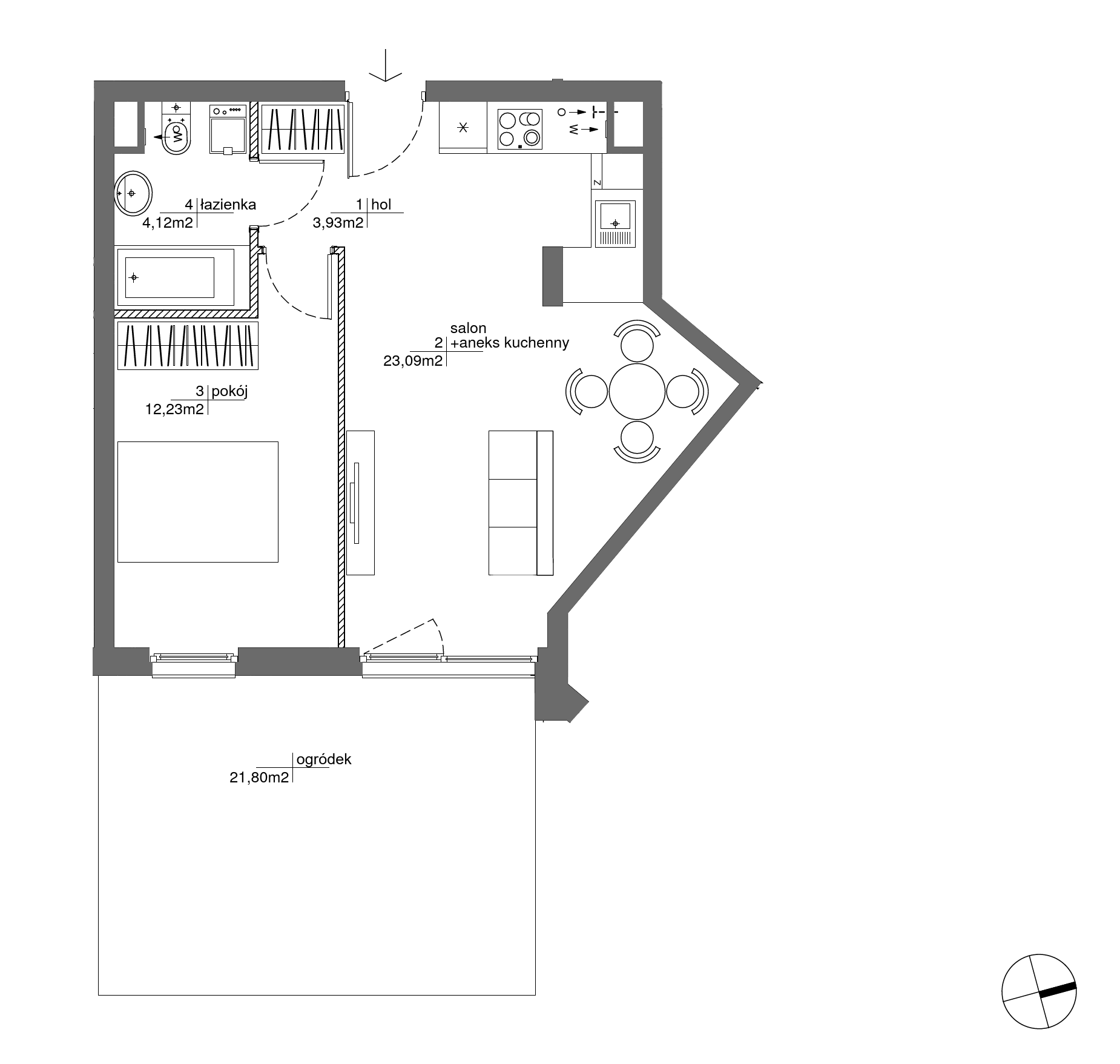 Plan 2 pok. 43m²