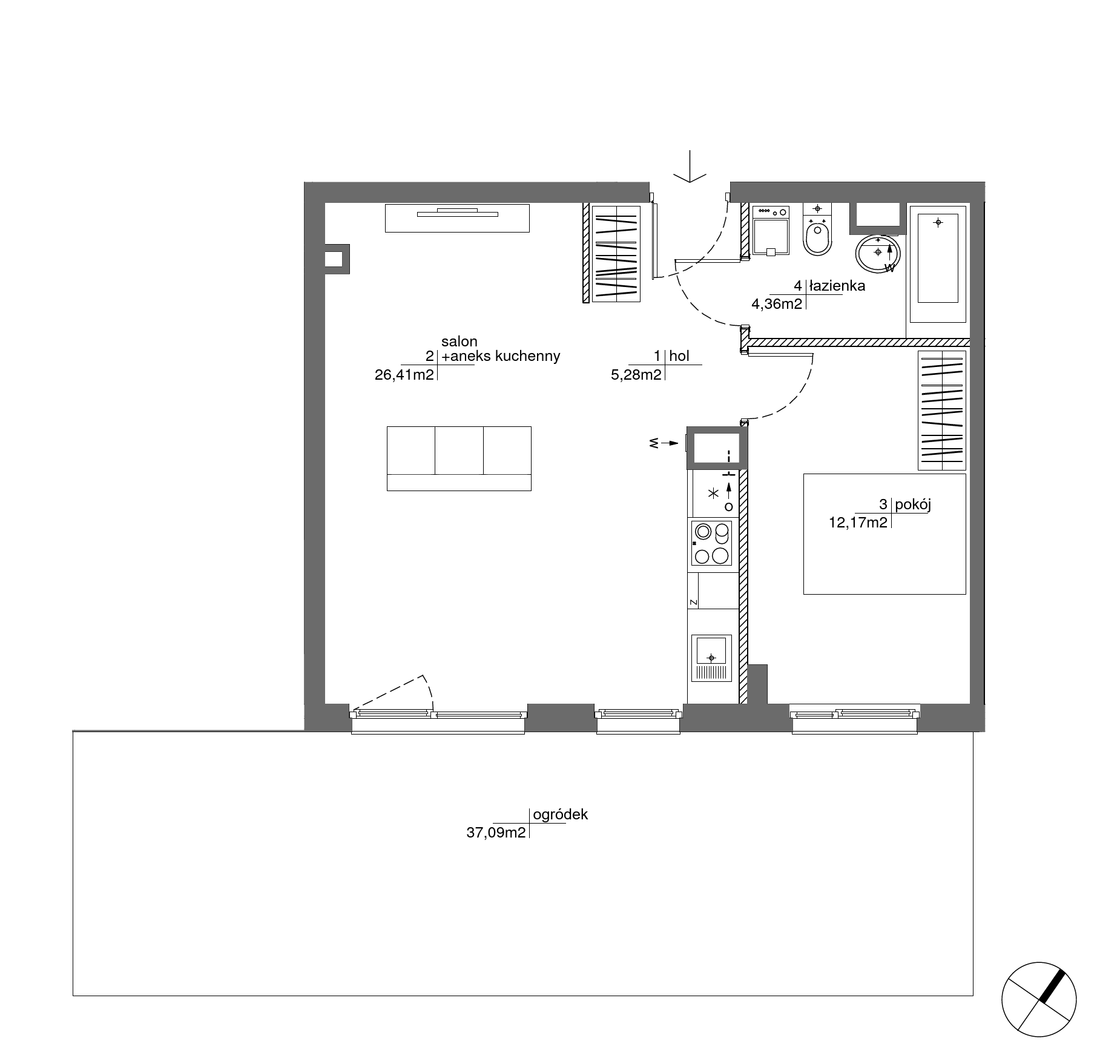 Plan 2 pok. 48m²
