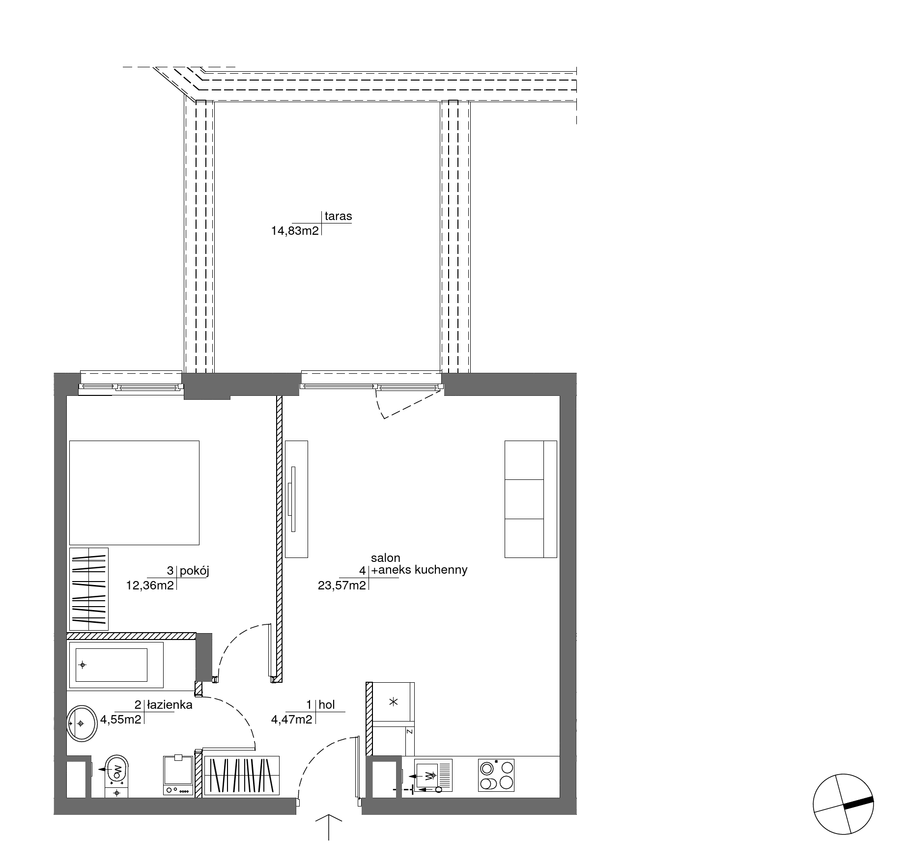 Plan 2 pok. 45m²