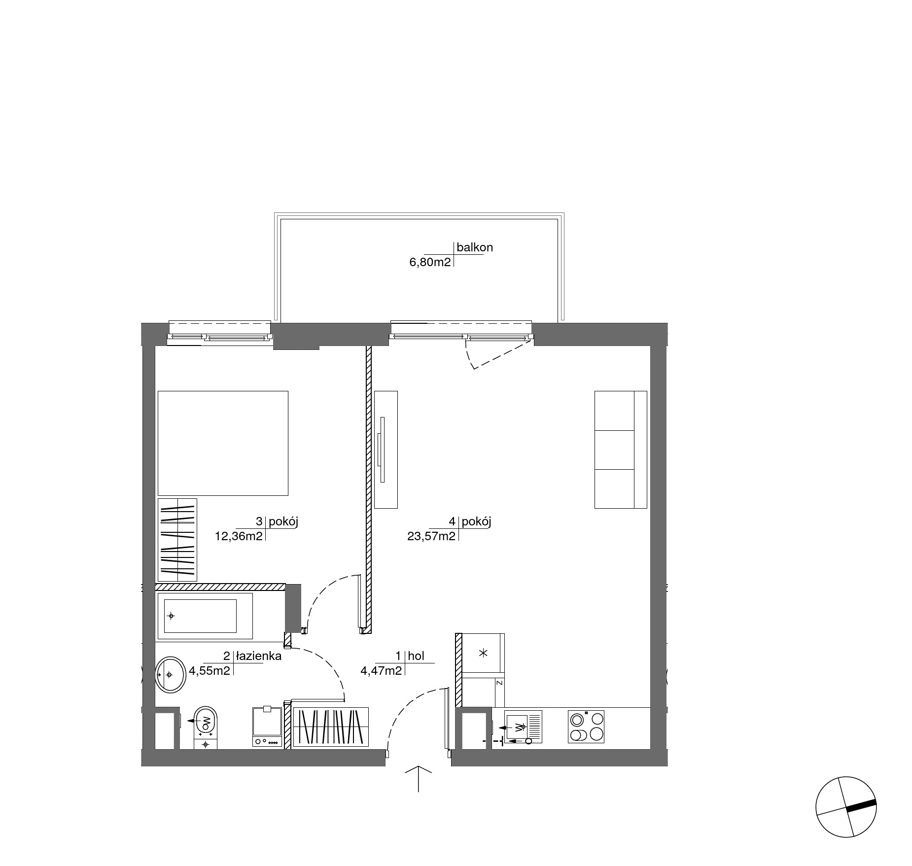 Plan 2 pok. 45m²