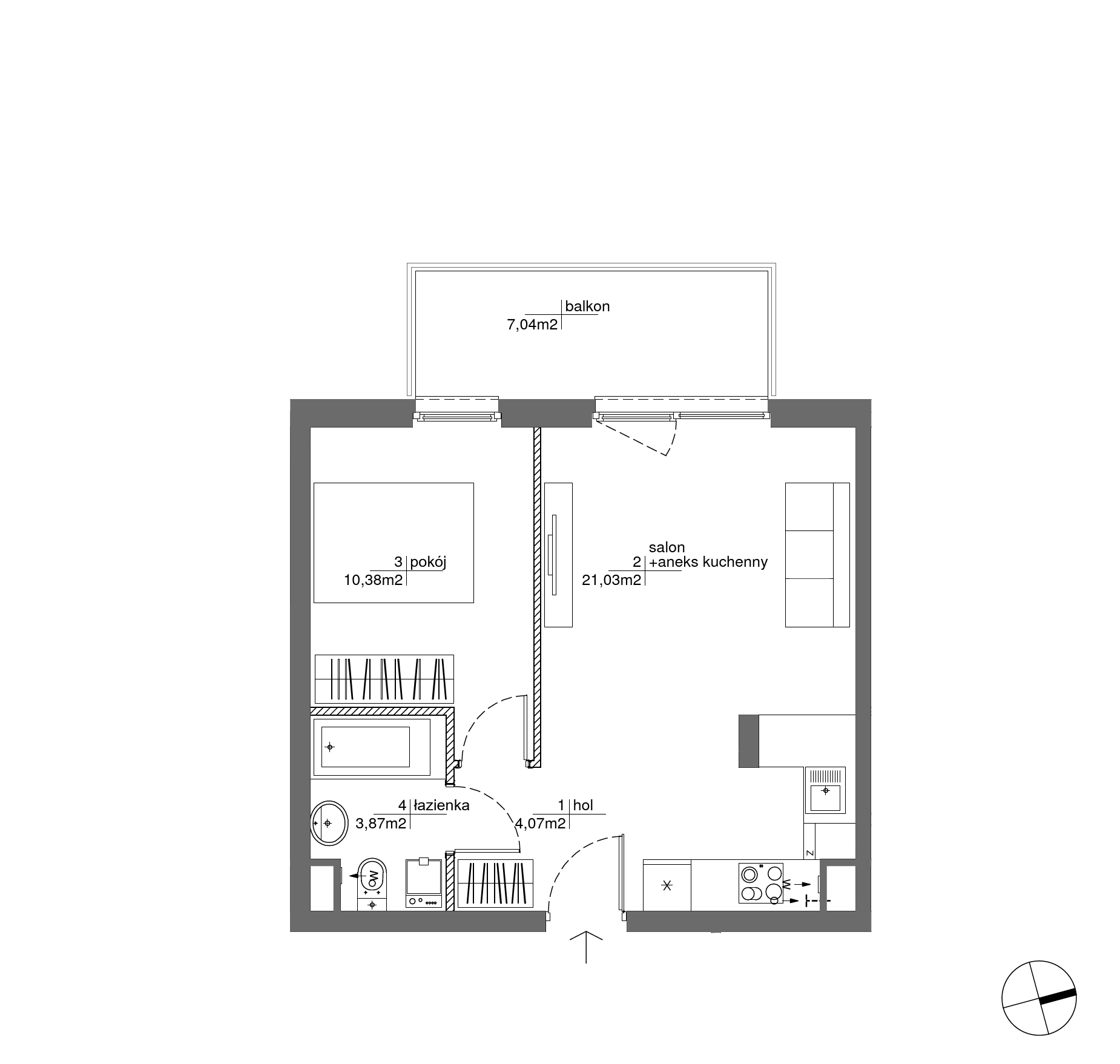Plan 2 pok. 39m²