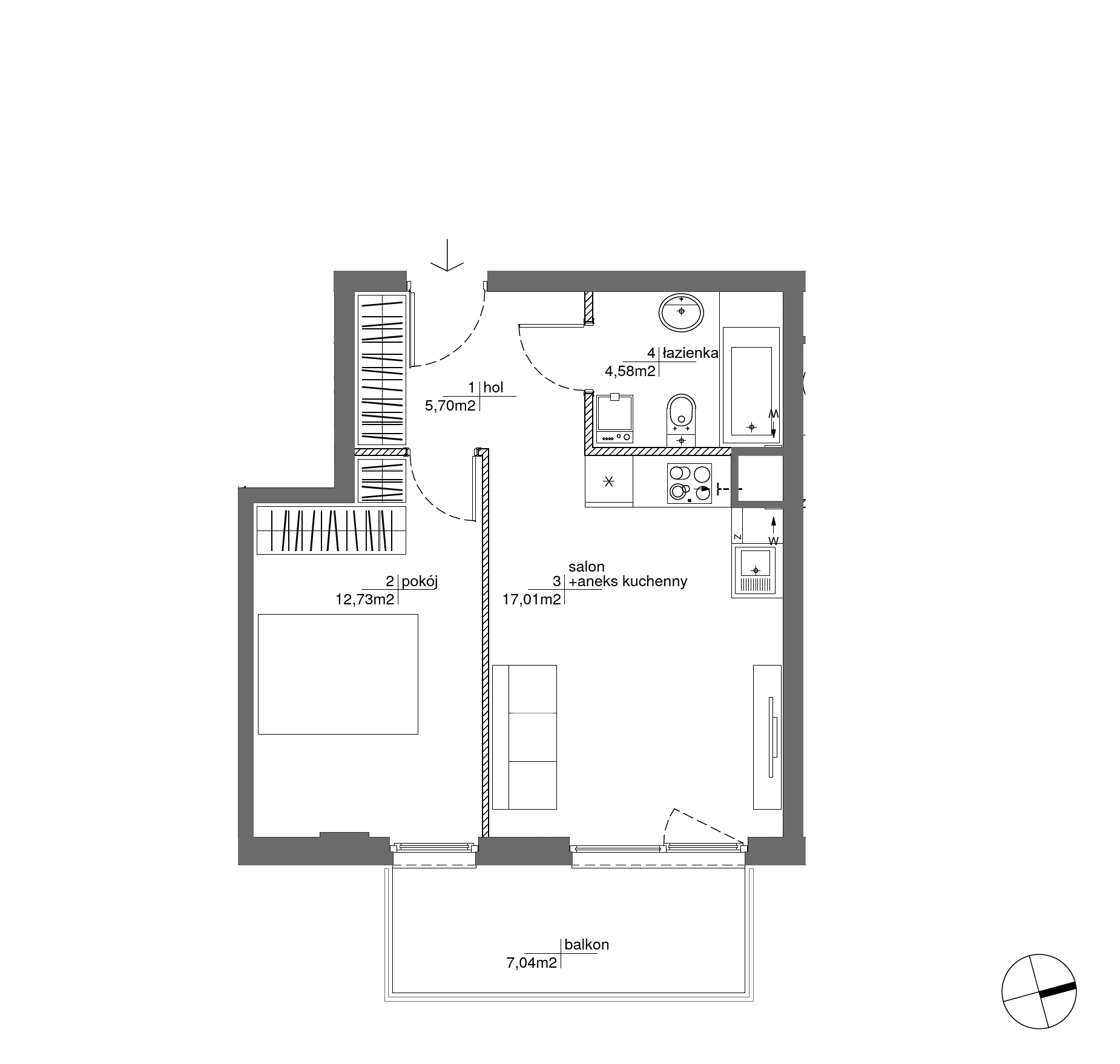 Plan 2 pok. 40m²