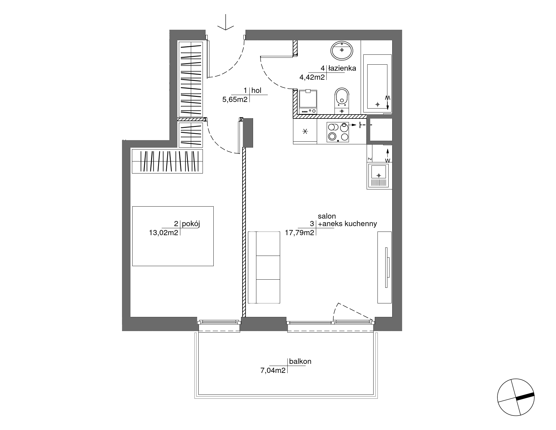 Plan 2 pok. 41m²