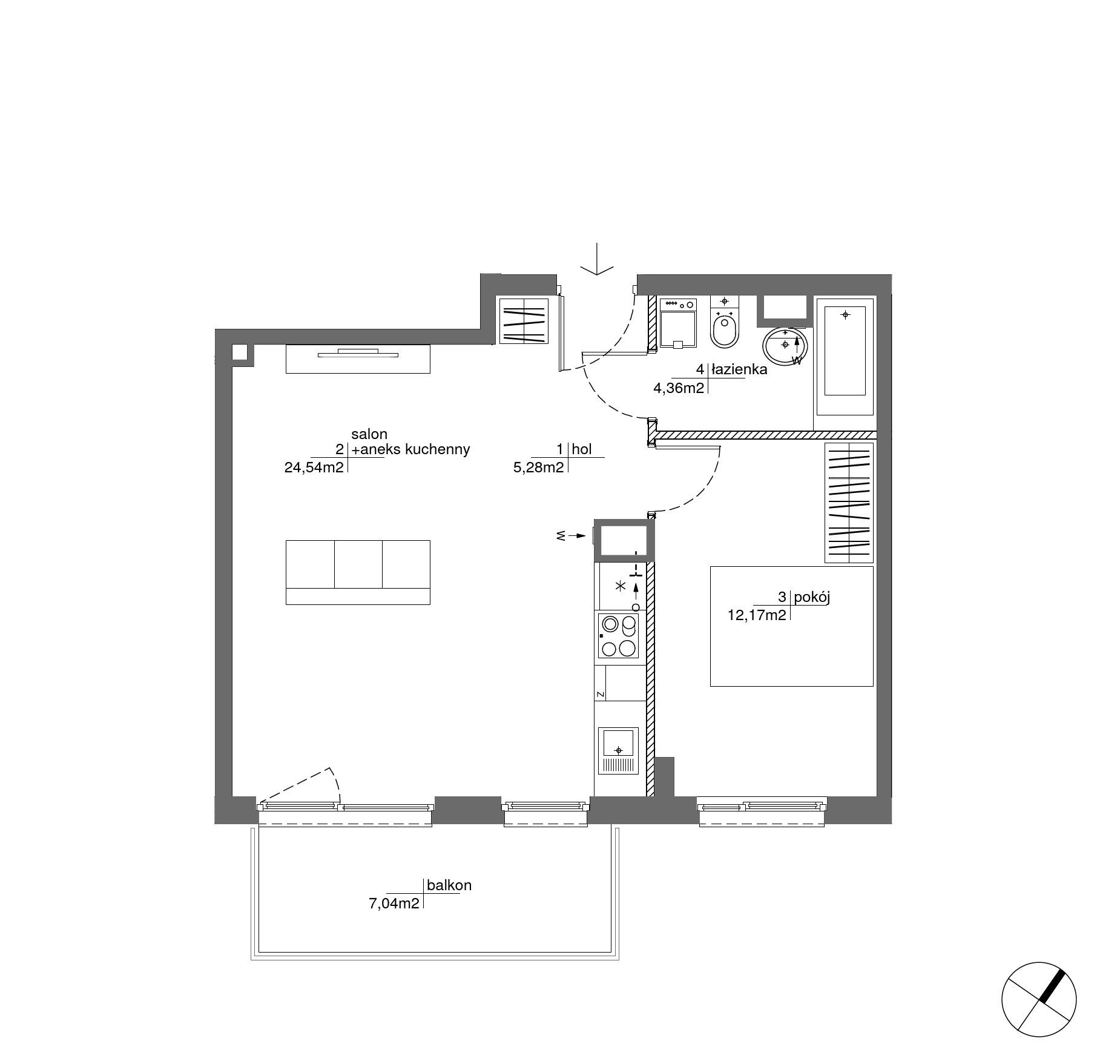 Plan 2 pok. 46m²