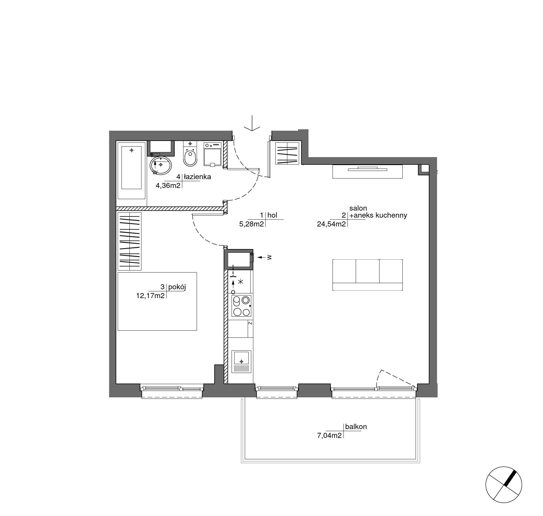 Plan 2 pok. 46m²