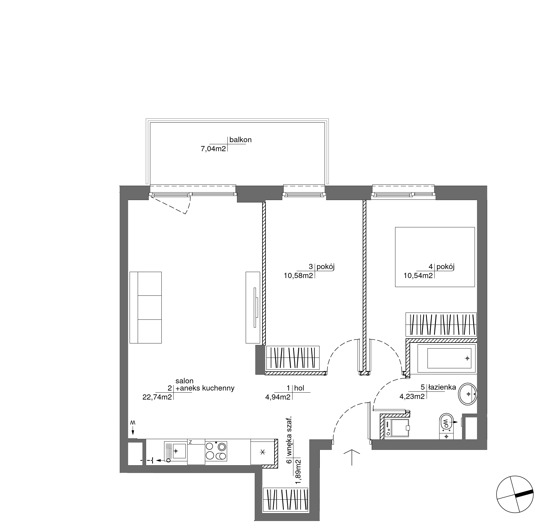 Plan 3 pok. 55m²