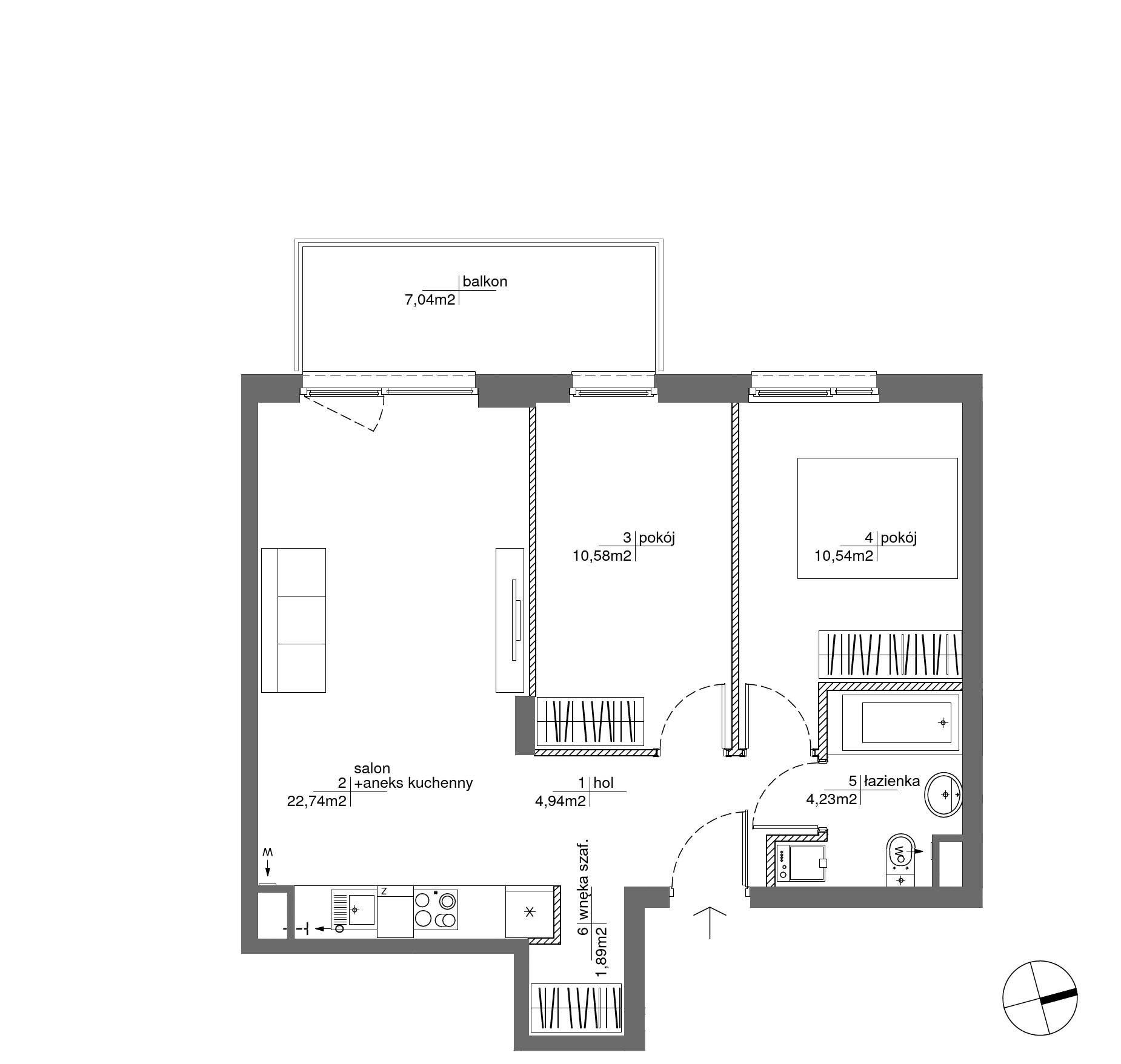 Plan 3 pok. 55m²