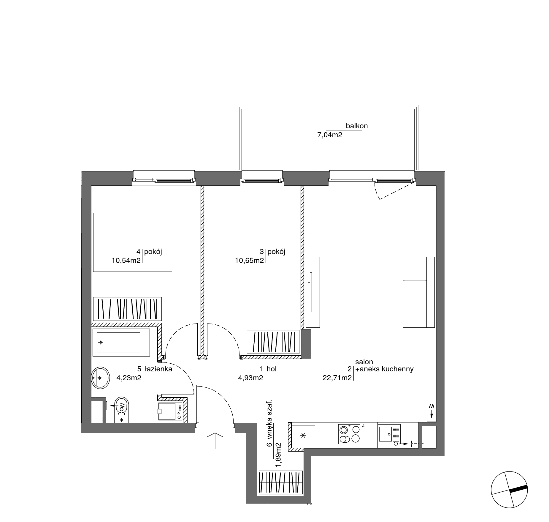Plan 3 pok. 55m²