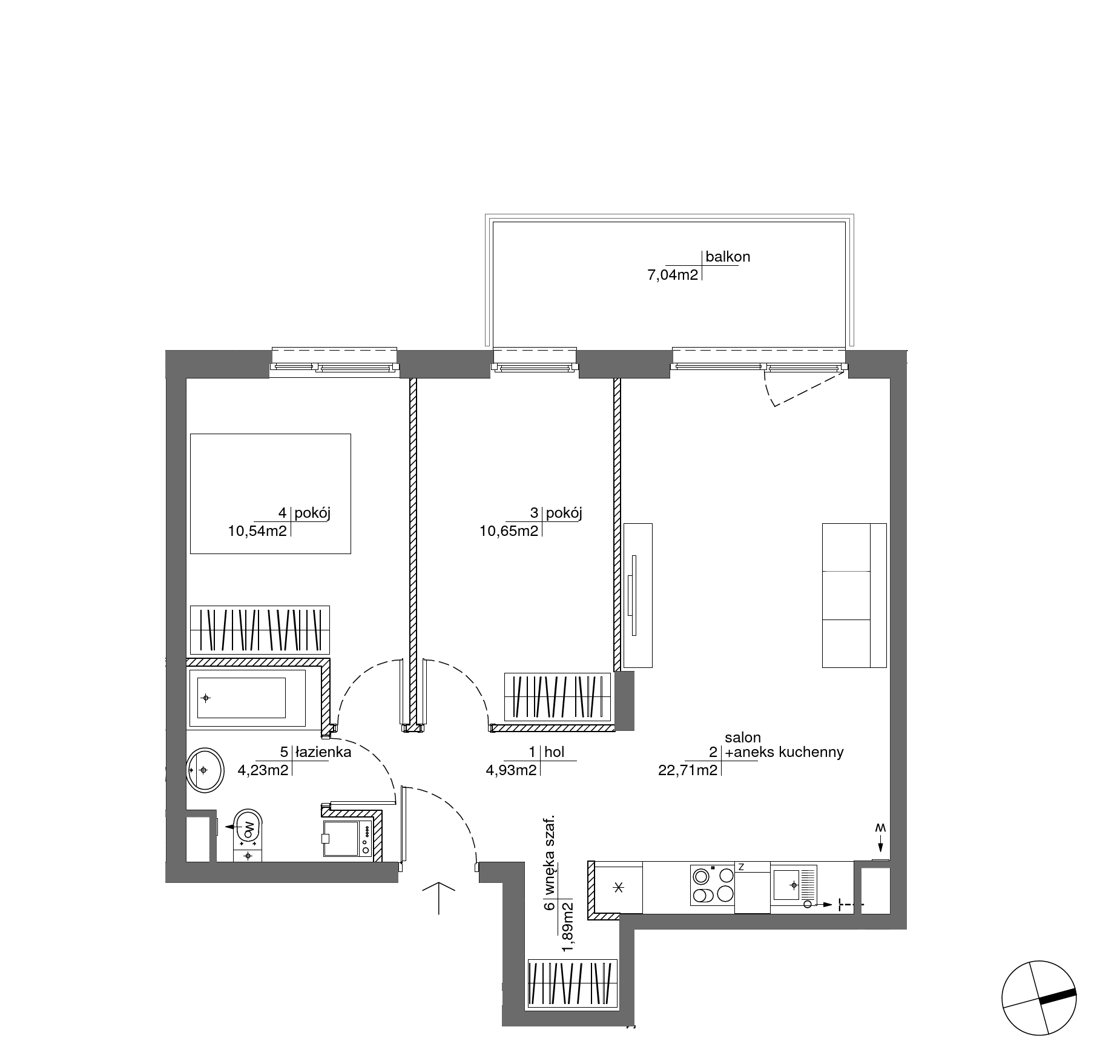 Plan 3 pok. 55m²