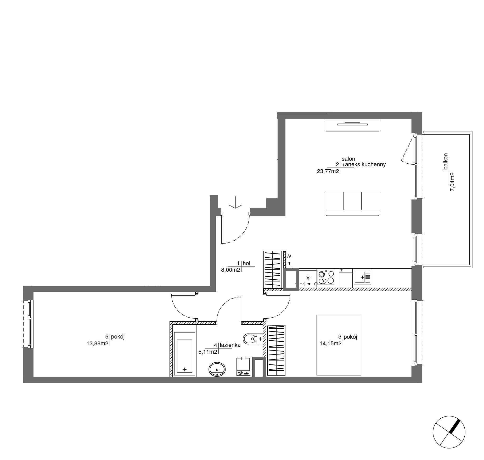 Plan 3 pok. 65m²