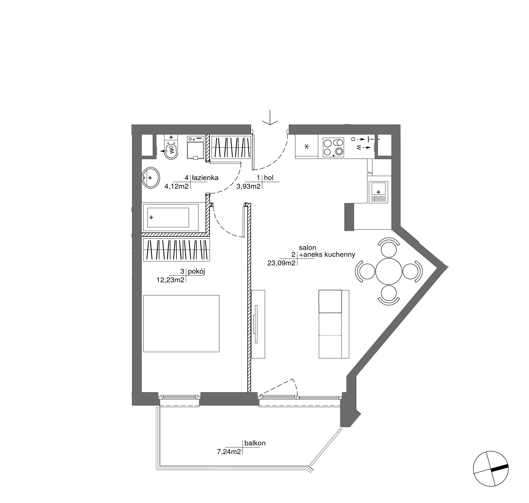 Plan 2 pok. 43m²