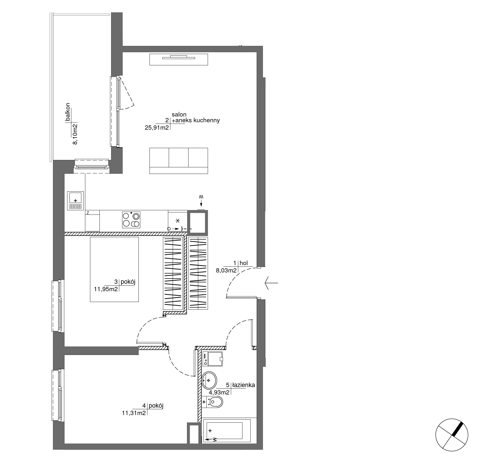 Plan 3 pok. 62m²