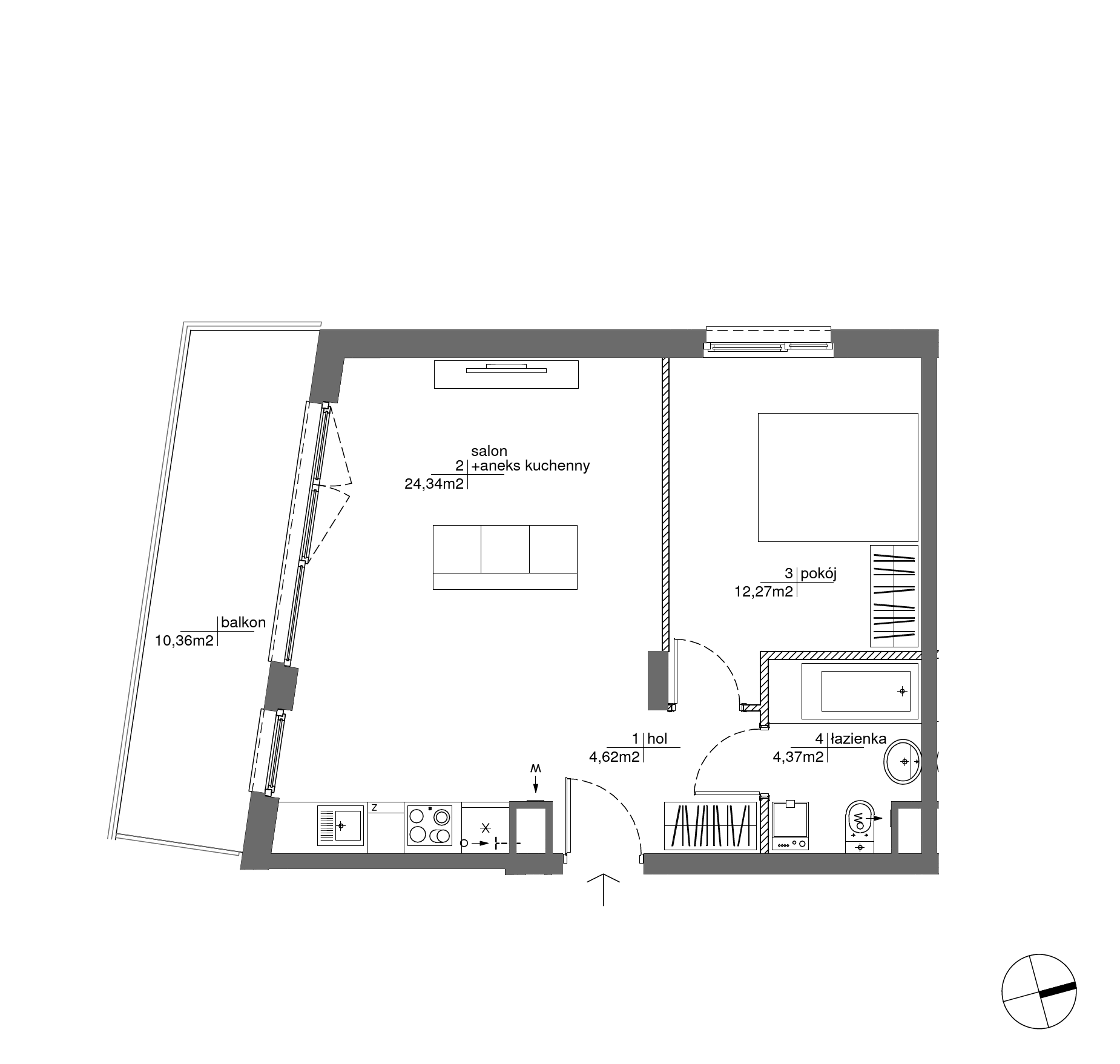 Plan 2 pok. 46m²