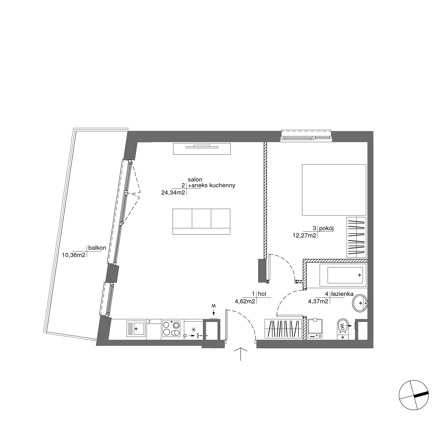 Plan 2 pok. 46m²