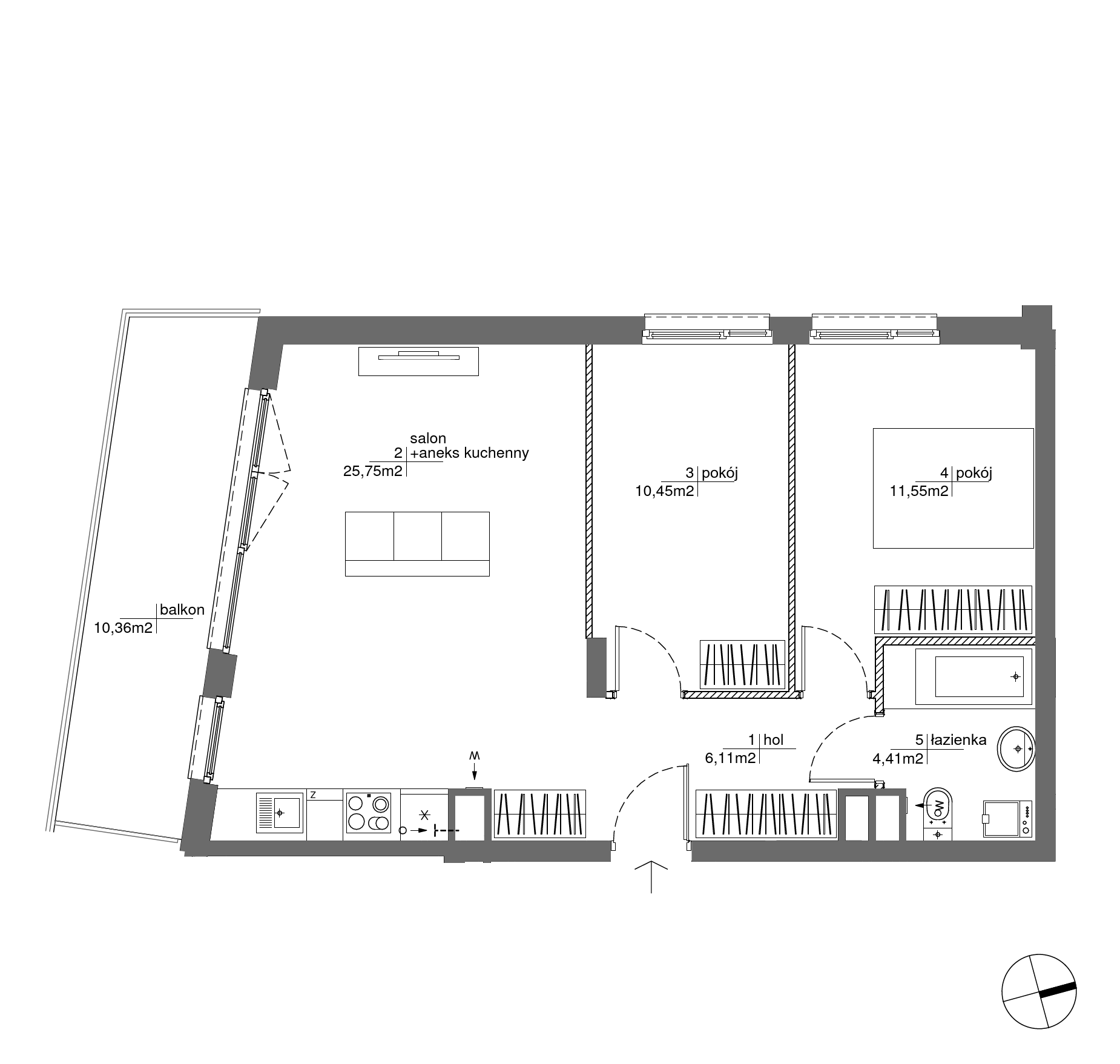 Plan 3 pok. 58m²