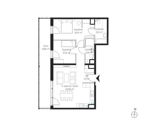 Plan 3 pok. 74m²