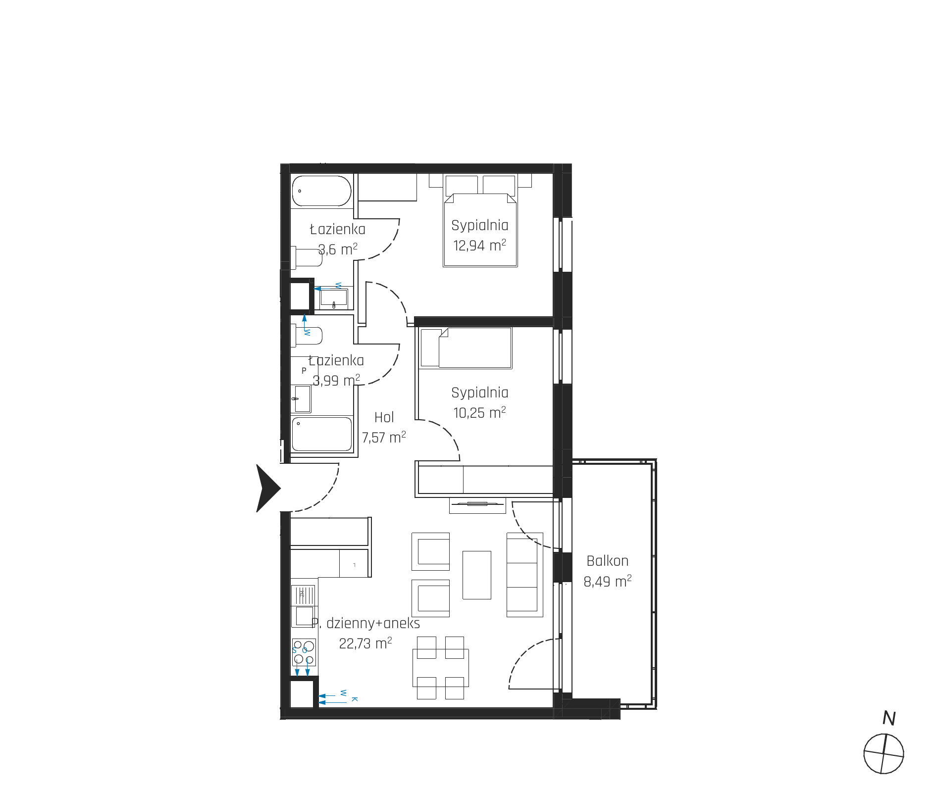 Plan 3 pok. 61m²