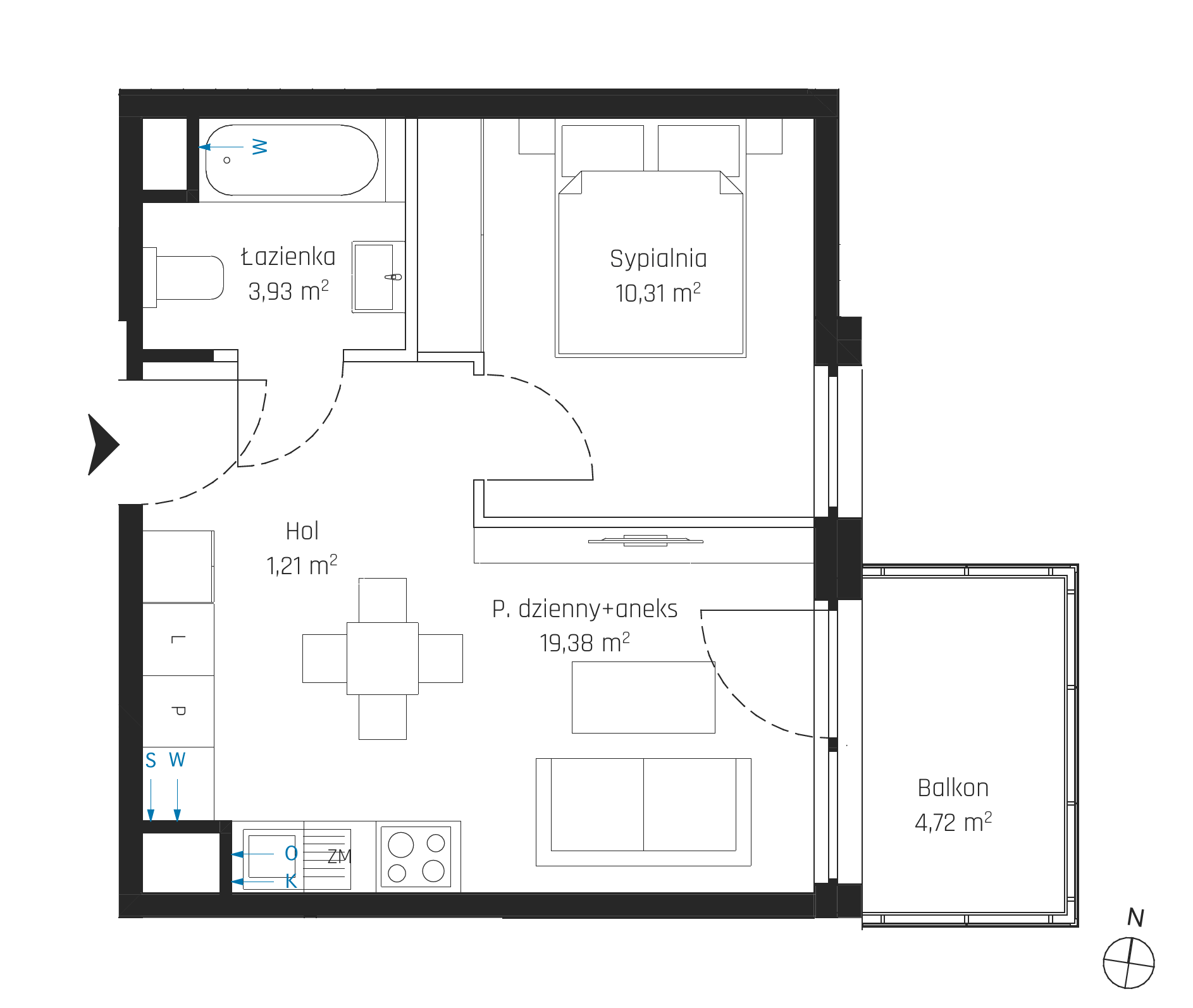 Plan 2 pok. 35m²