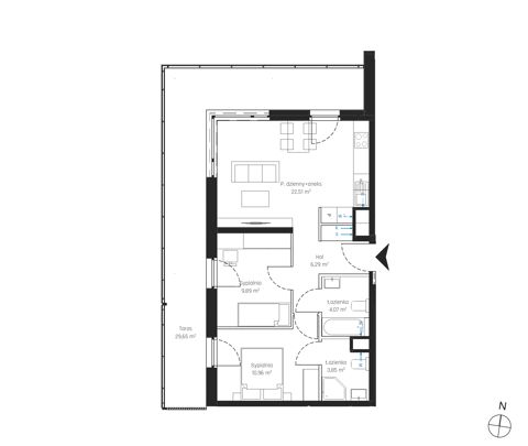 Plan 3 pok. 58m²