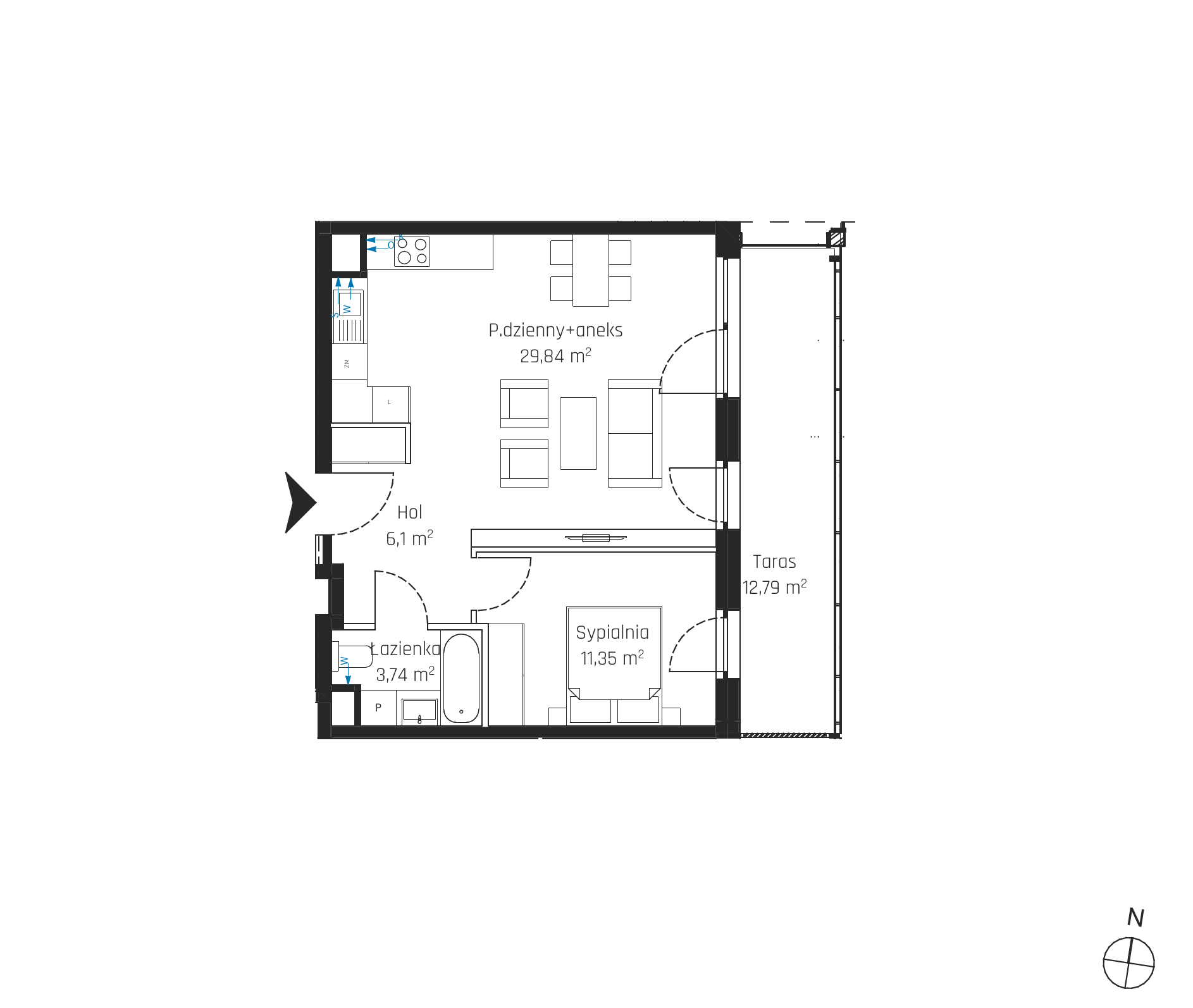 Plan 2 pok. 51m²