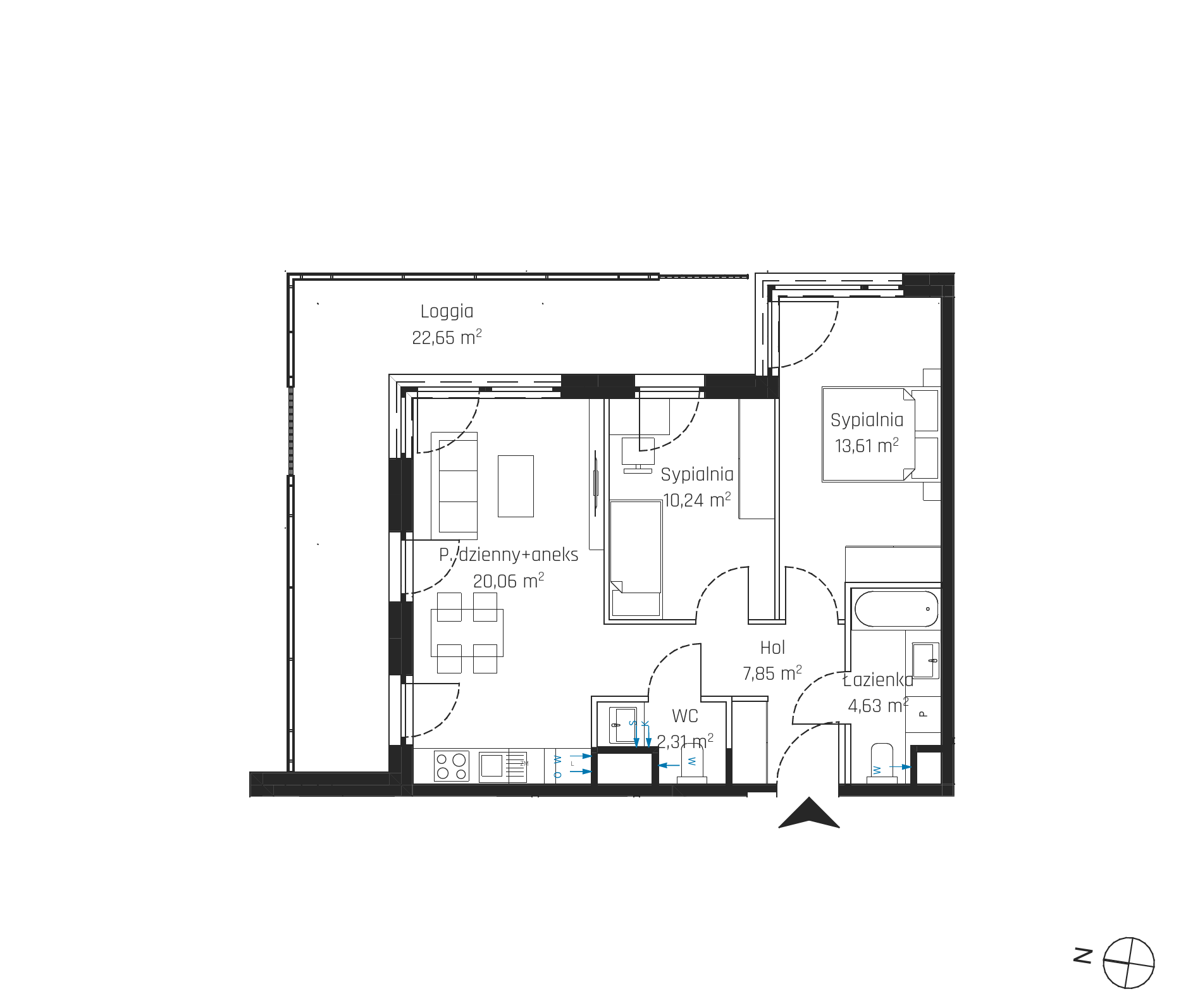 Plan 3 pok. 59m²