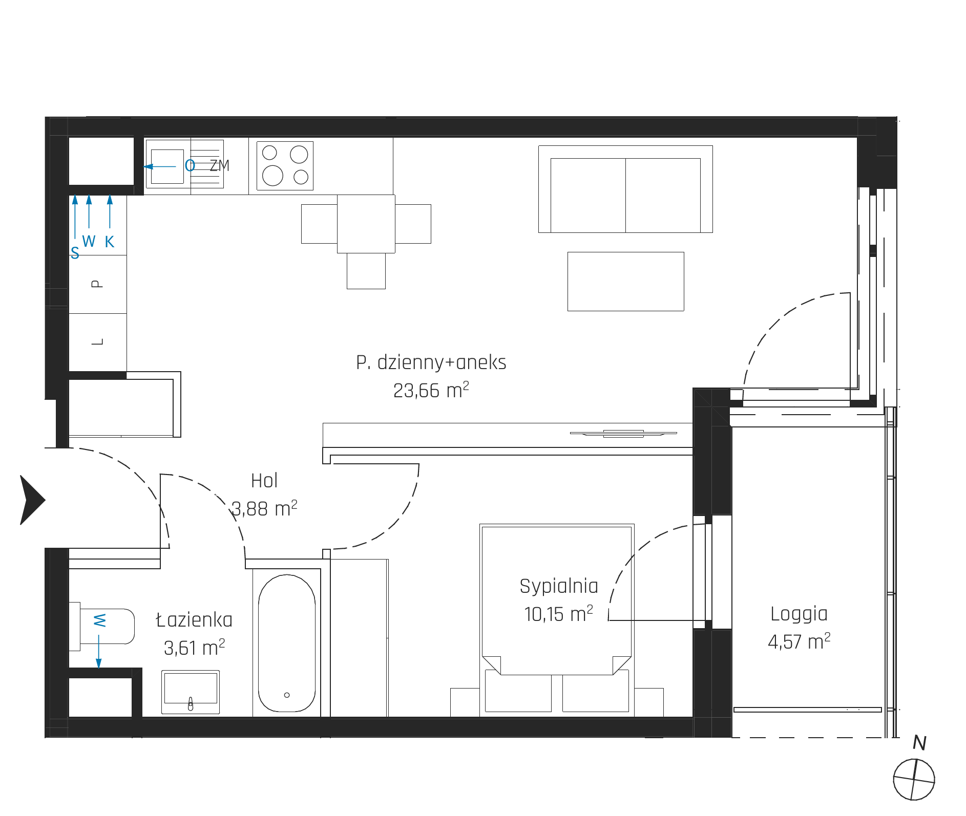 Plan 2 pok. 41m²