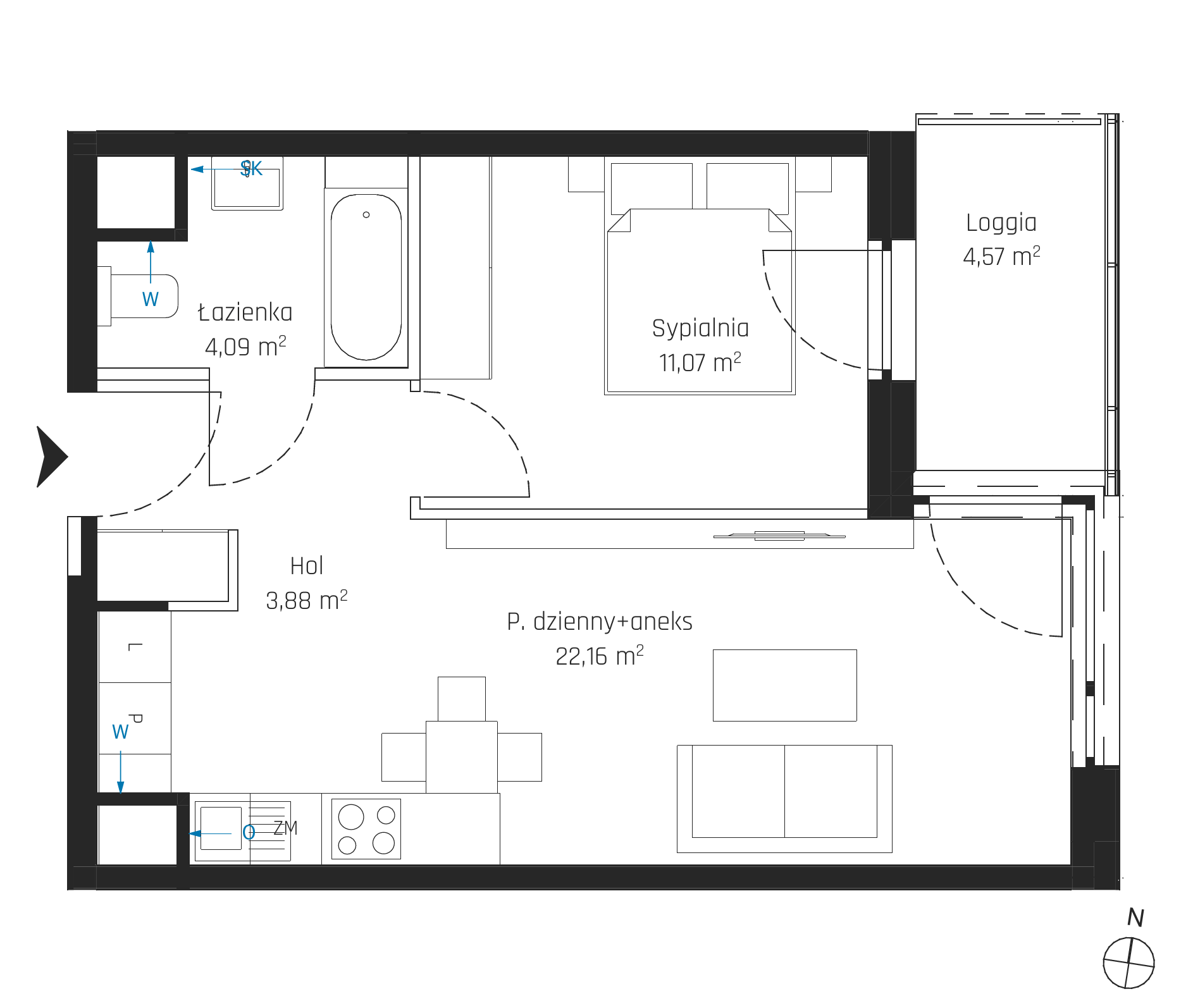 Plan 2 pok. 41m²