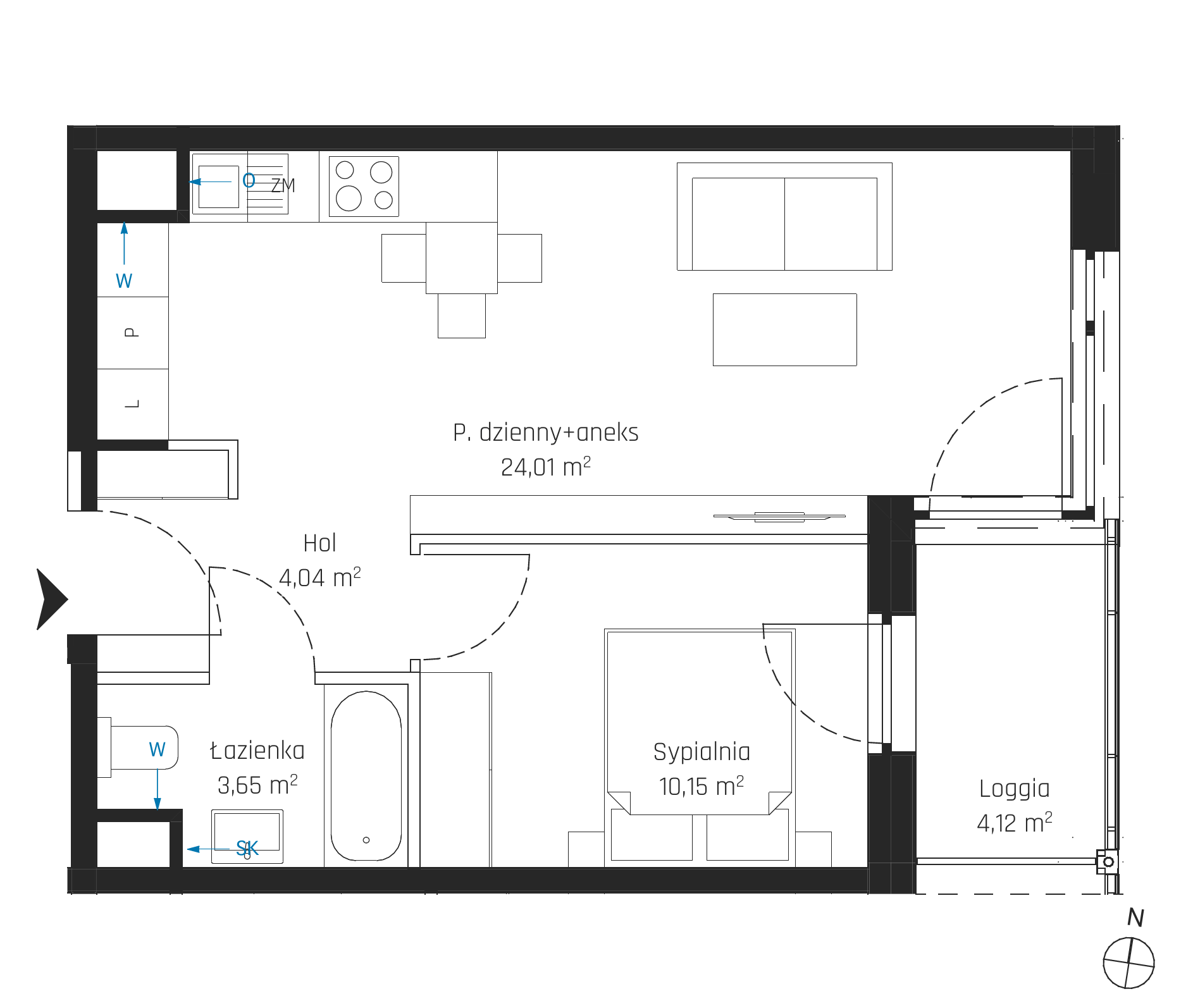Plan 2 pok. 42m²