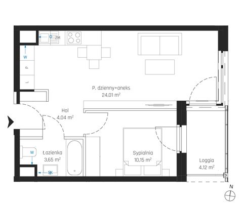Plan 2 pok. 42m²