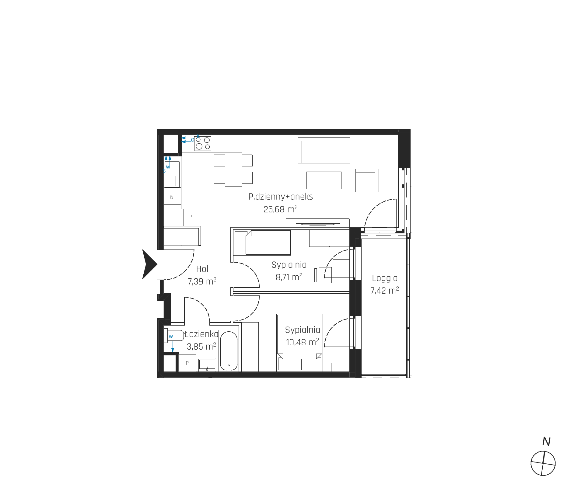 Plan 3 pok. 56m²