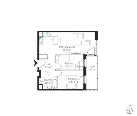 Plan 3 pok. 56m²