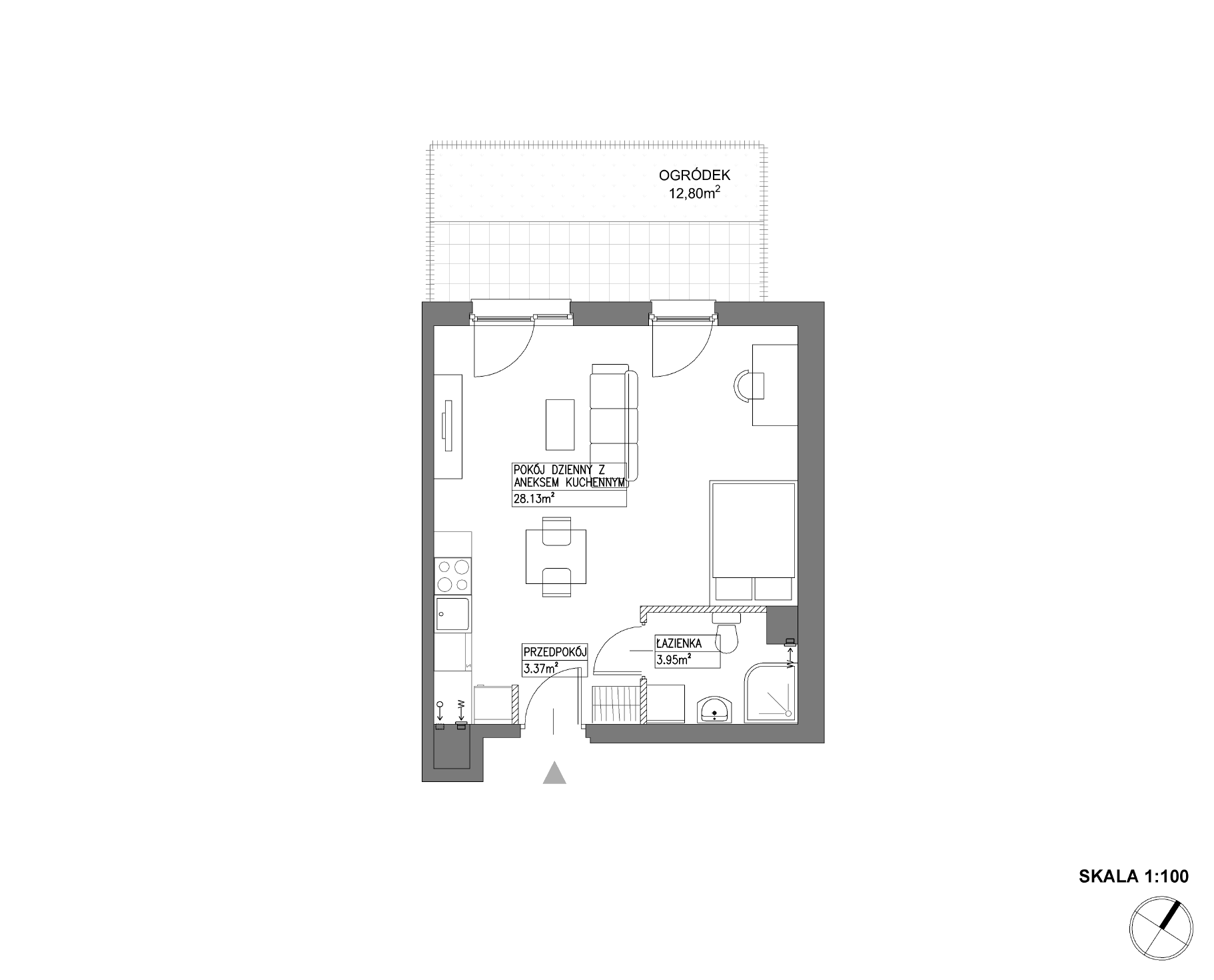 Plan 1 pok. 35m²