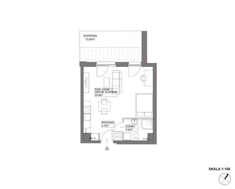 Plan 1 pok. 33m²