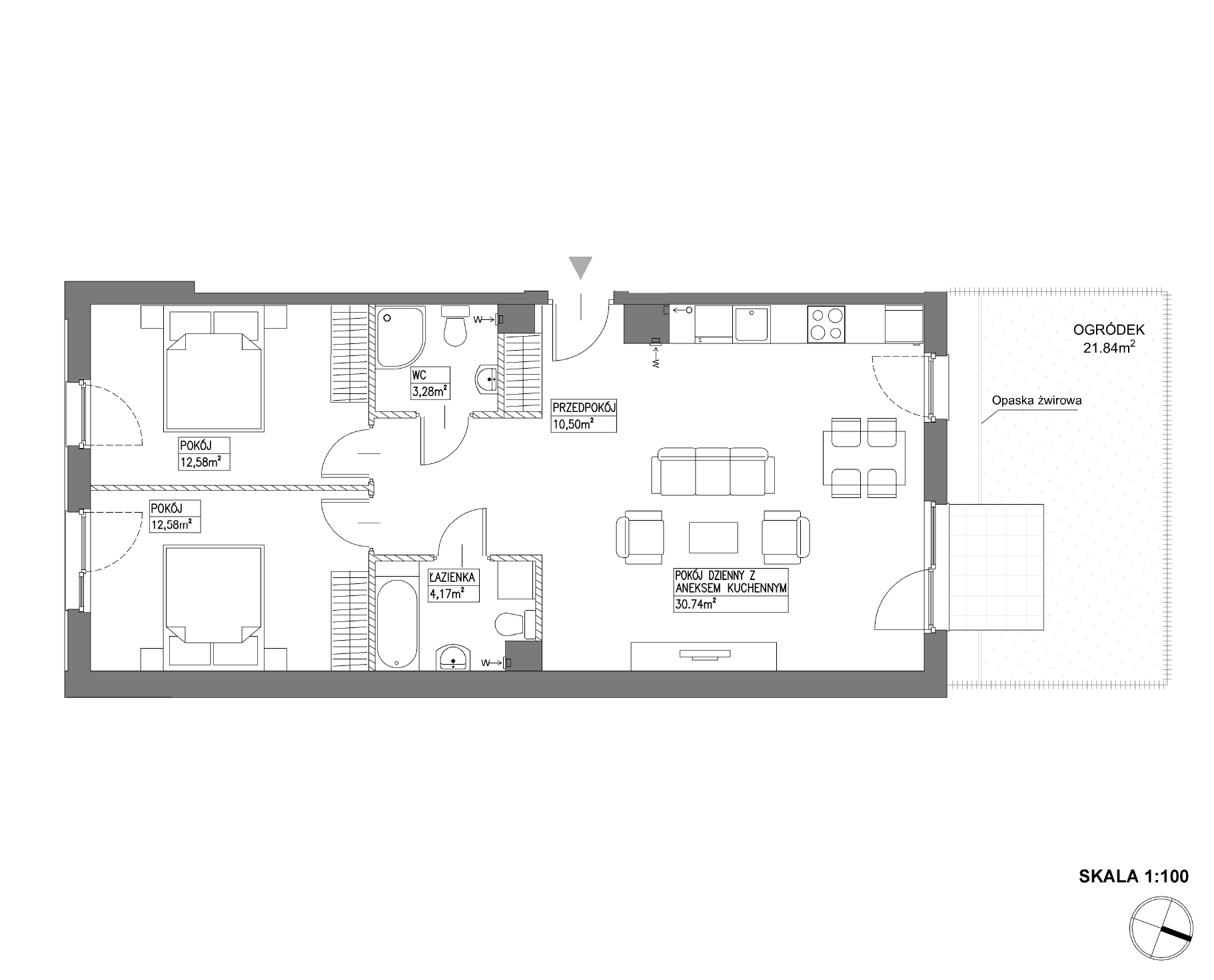 Plan 3 pok. 74m²