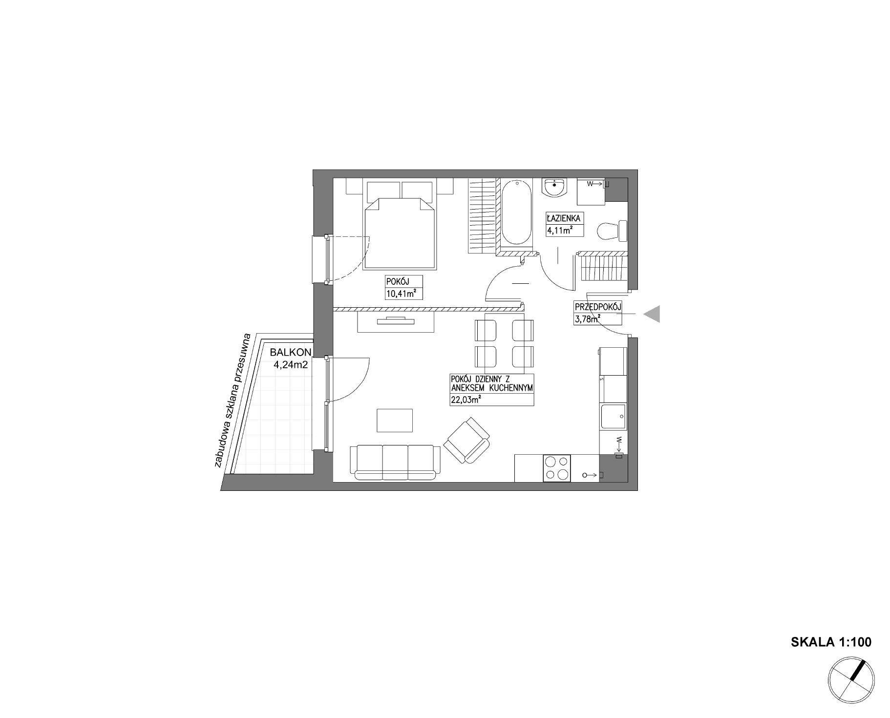 Plan 2 pok. 40m²