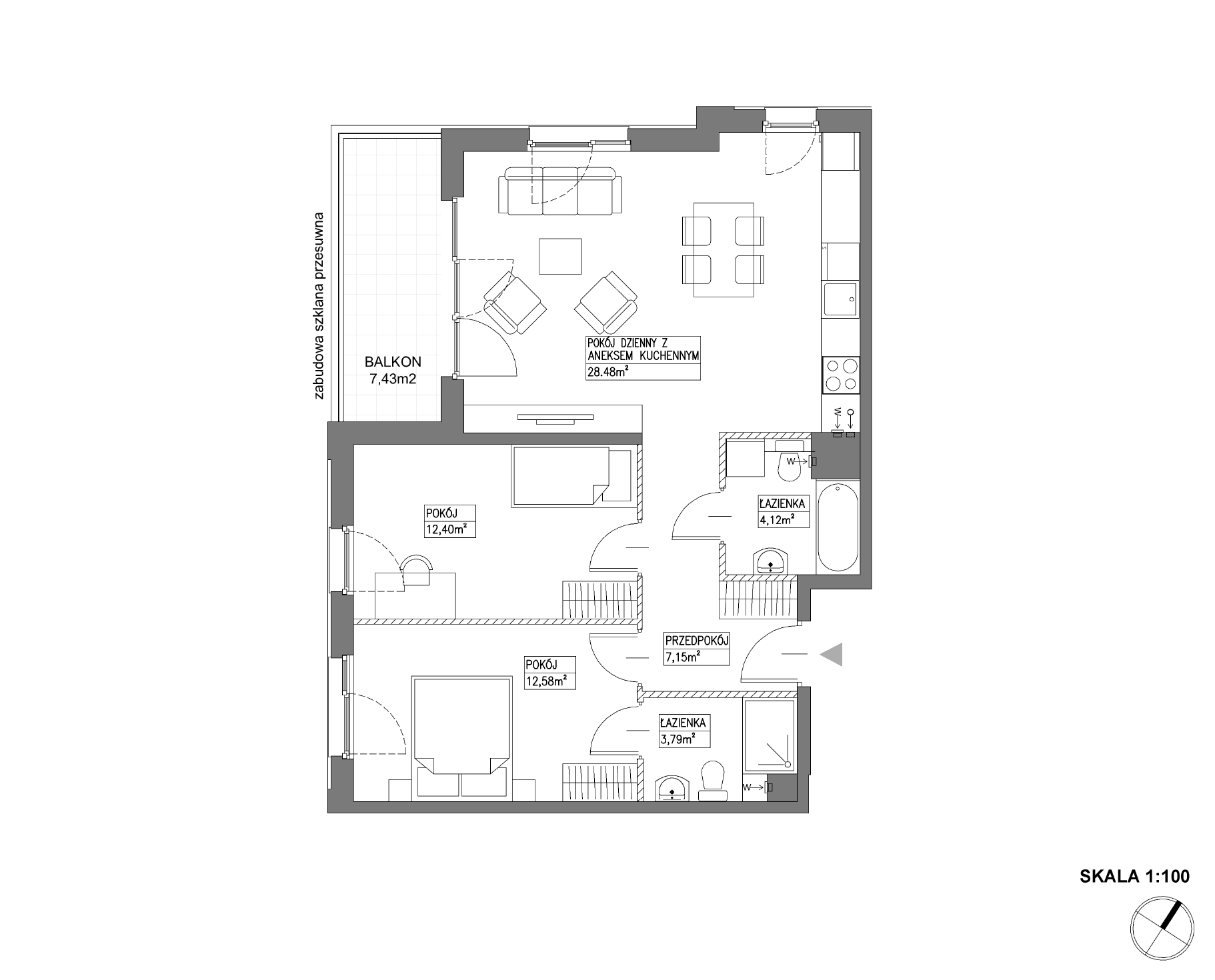 Plan 3 pok. 69m²