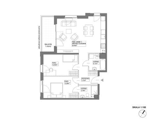 Plan 3 pok. 69m²
