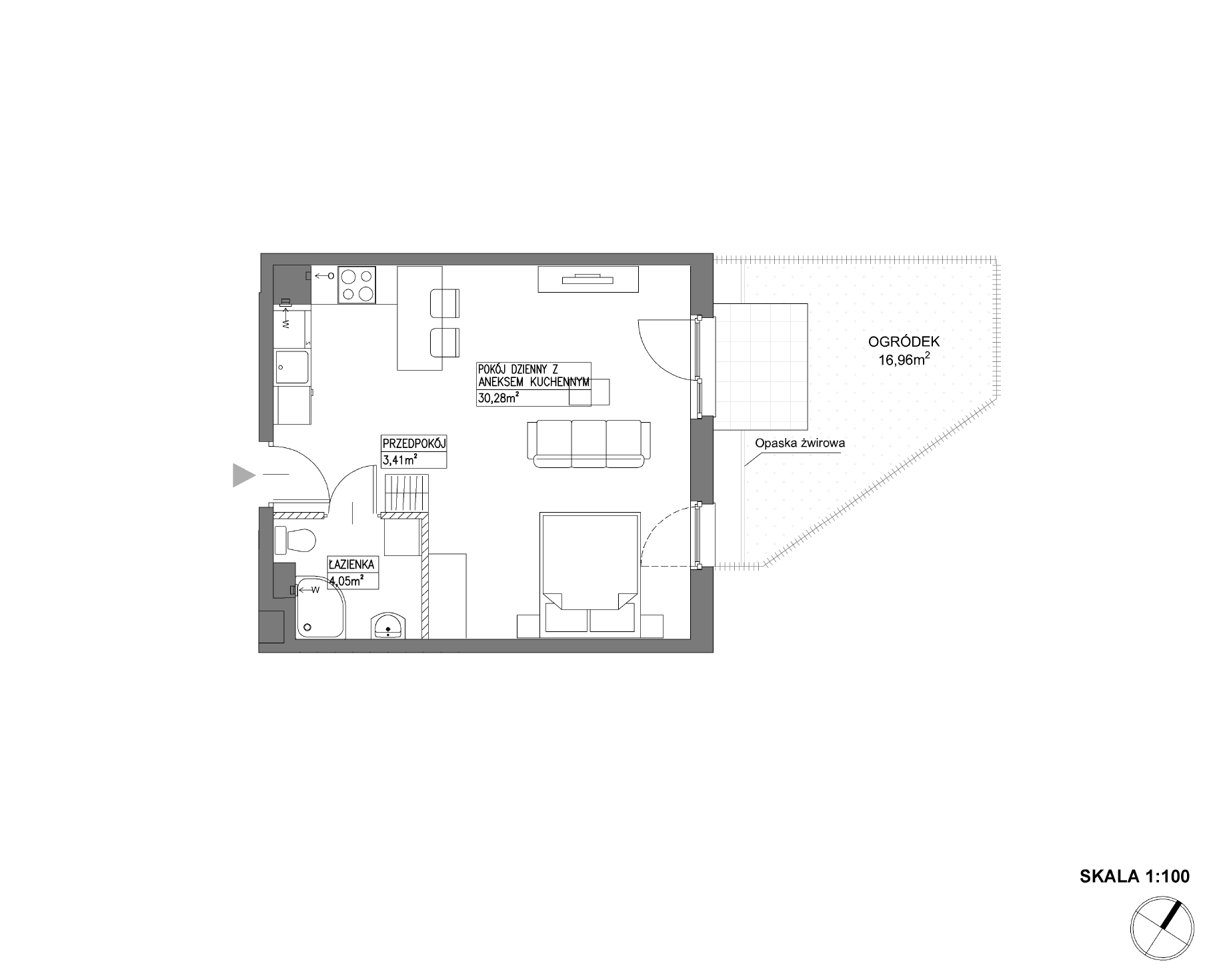 Plan 1 pok. 38m²