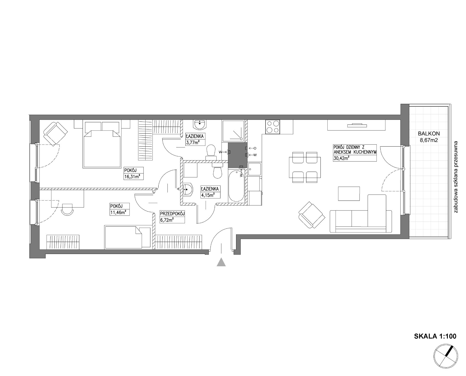 Plan 3 pok. 73m²