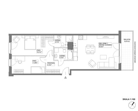 Plan 3 pok. 73m²