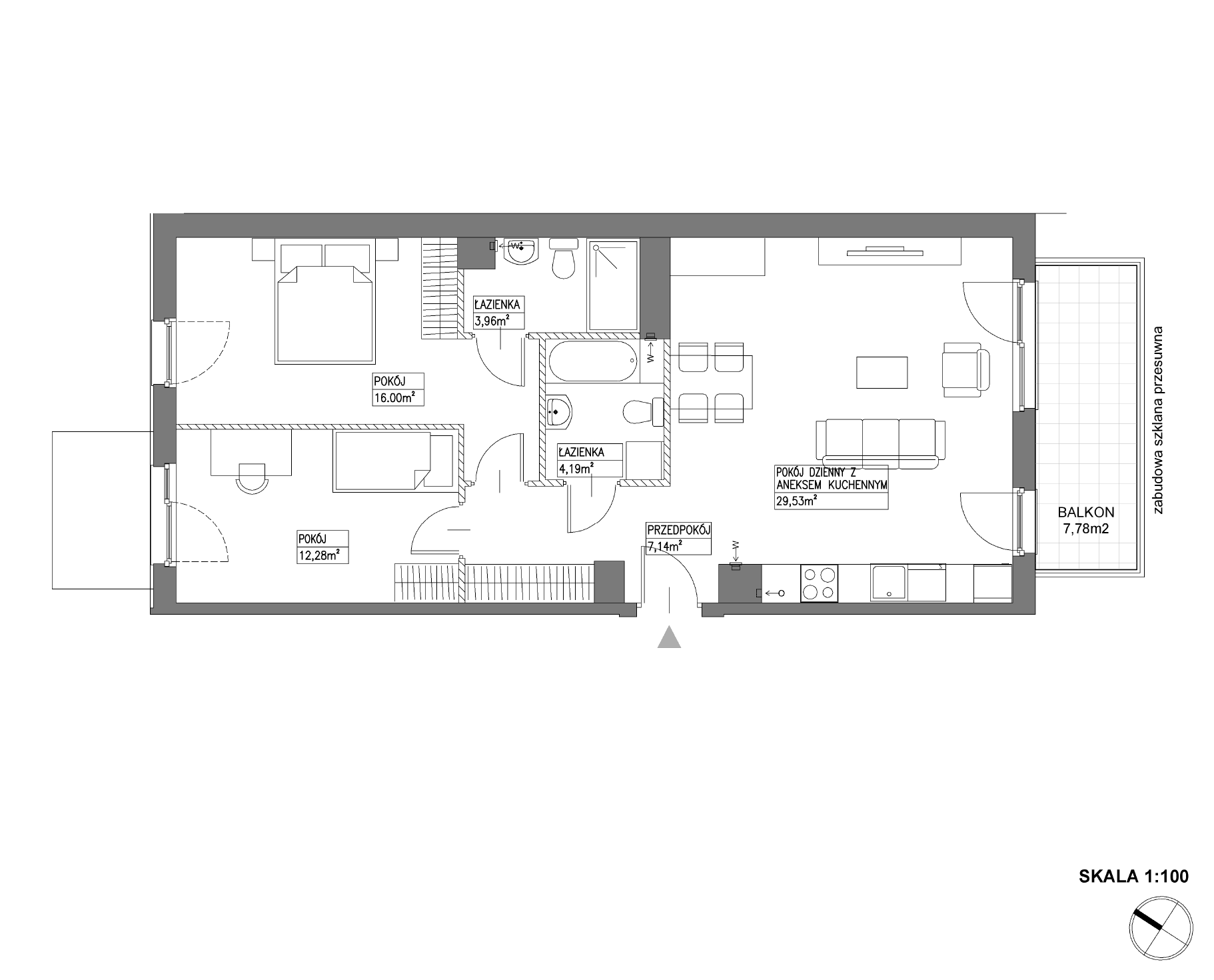 Plan 3 pok. 73m²