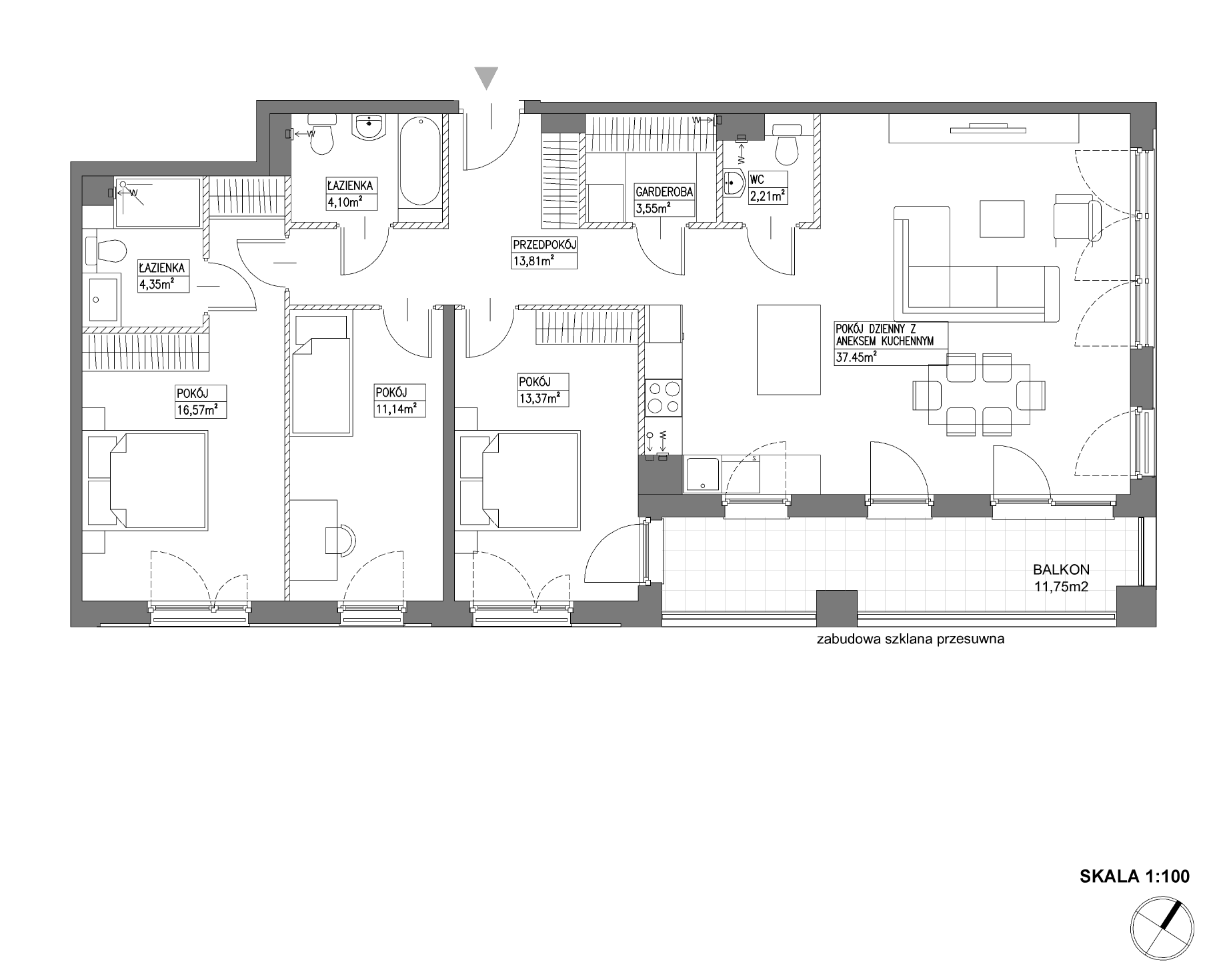 Plan 4 pok. 107m²
