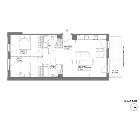 Plan 3 pok. 74m²