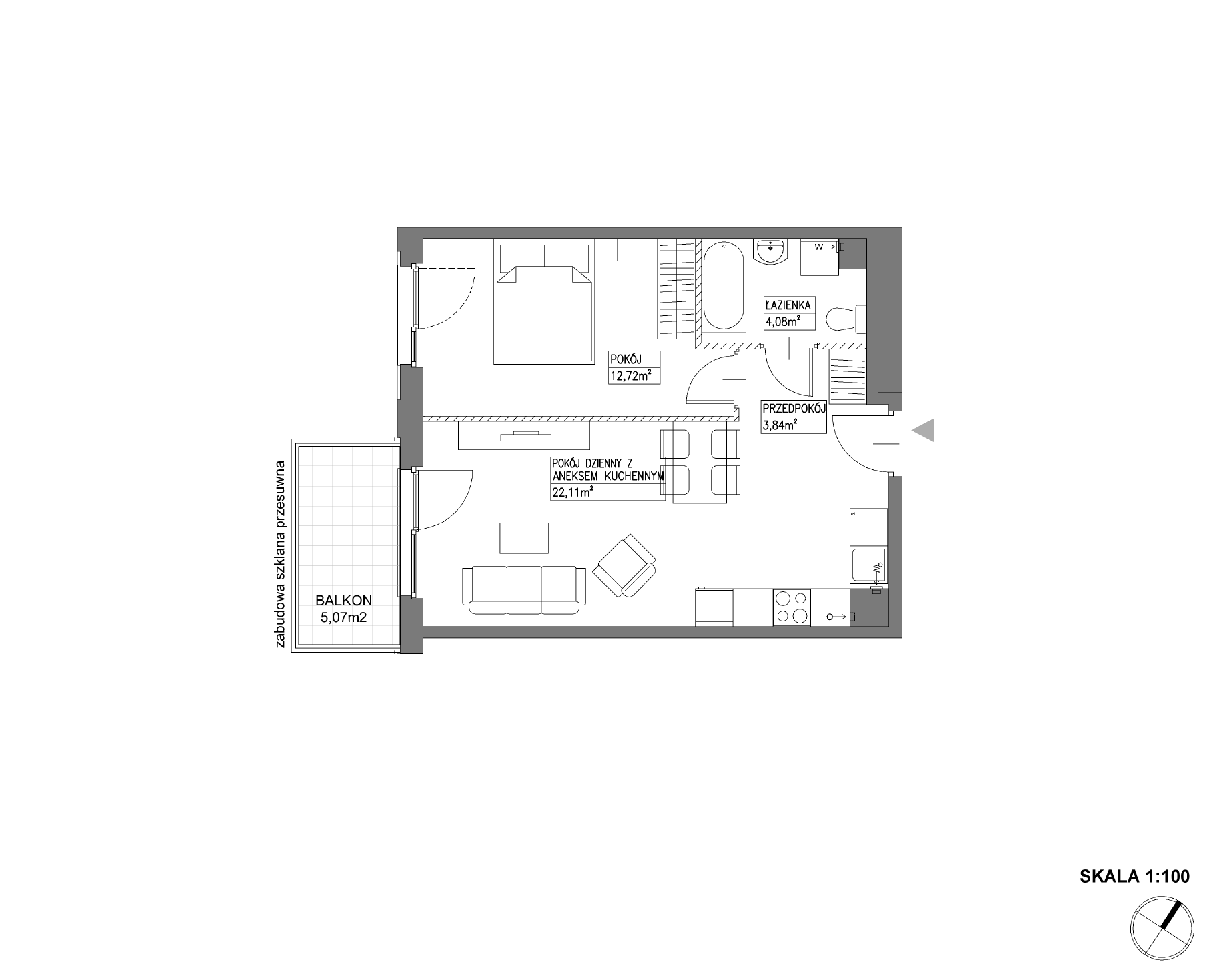 Plan 2 pok. 43m²
