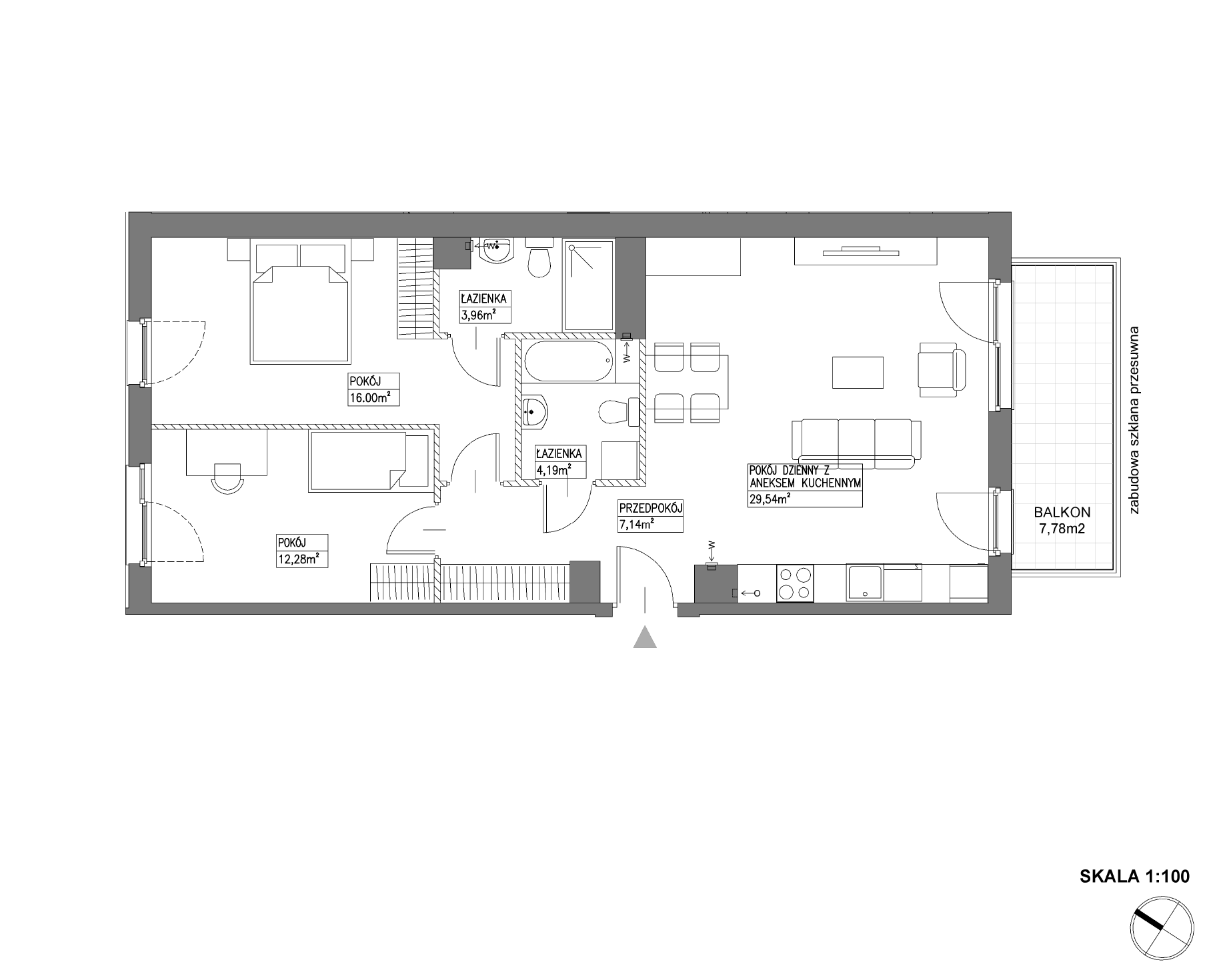 Plan 3 pok. 73m²