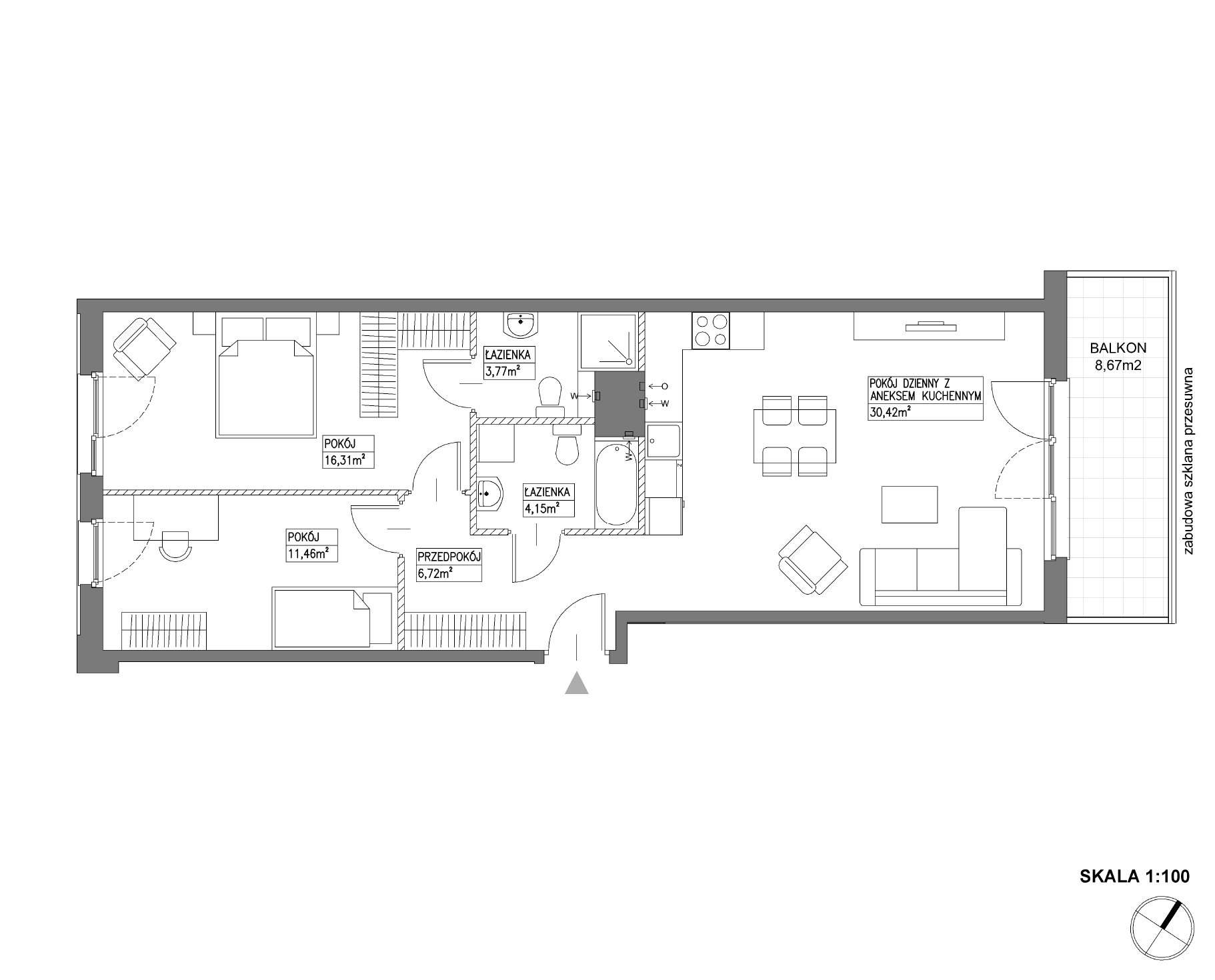 Plan 3 pok. 73m²