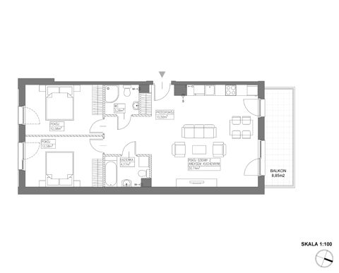 Plan 3 pok. 74m²