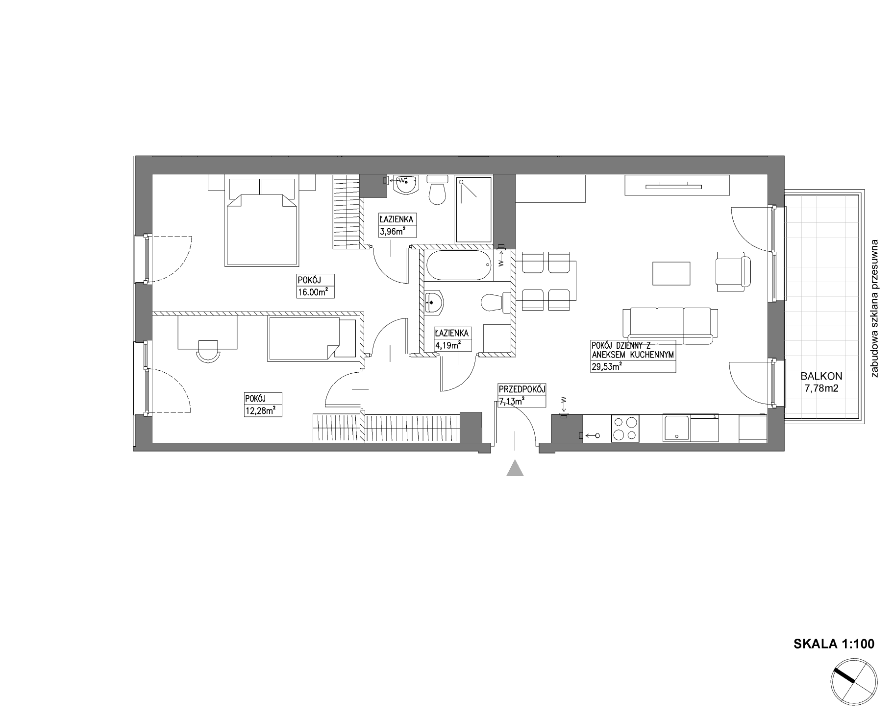 Plan 3 pok. 73m²
